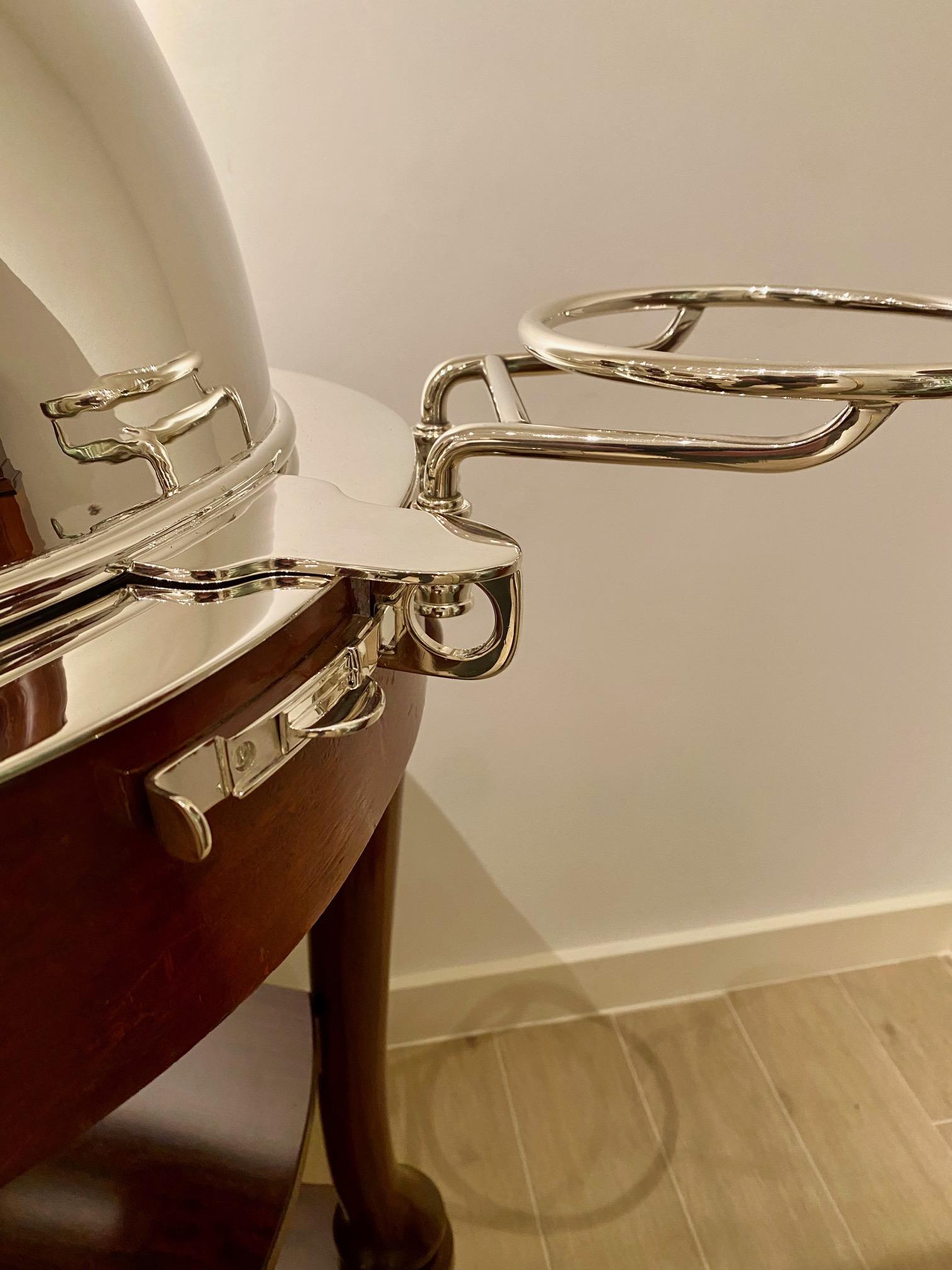 Carrello per carne di manzo con piatto d'argento Drakes in vendita 4