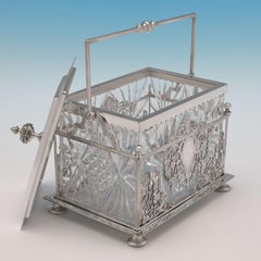 Victorian Silver Plated Biscuit Box by William Hutton & Sons, Circa 1890