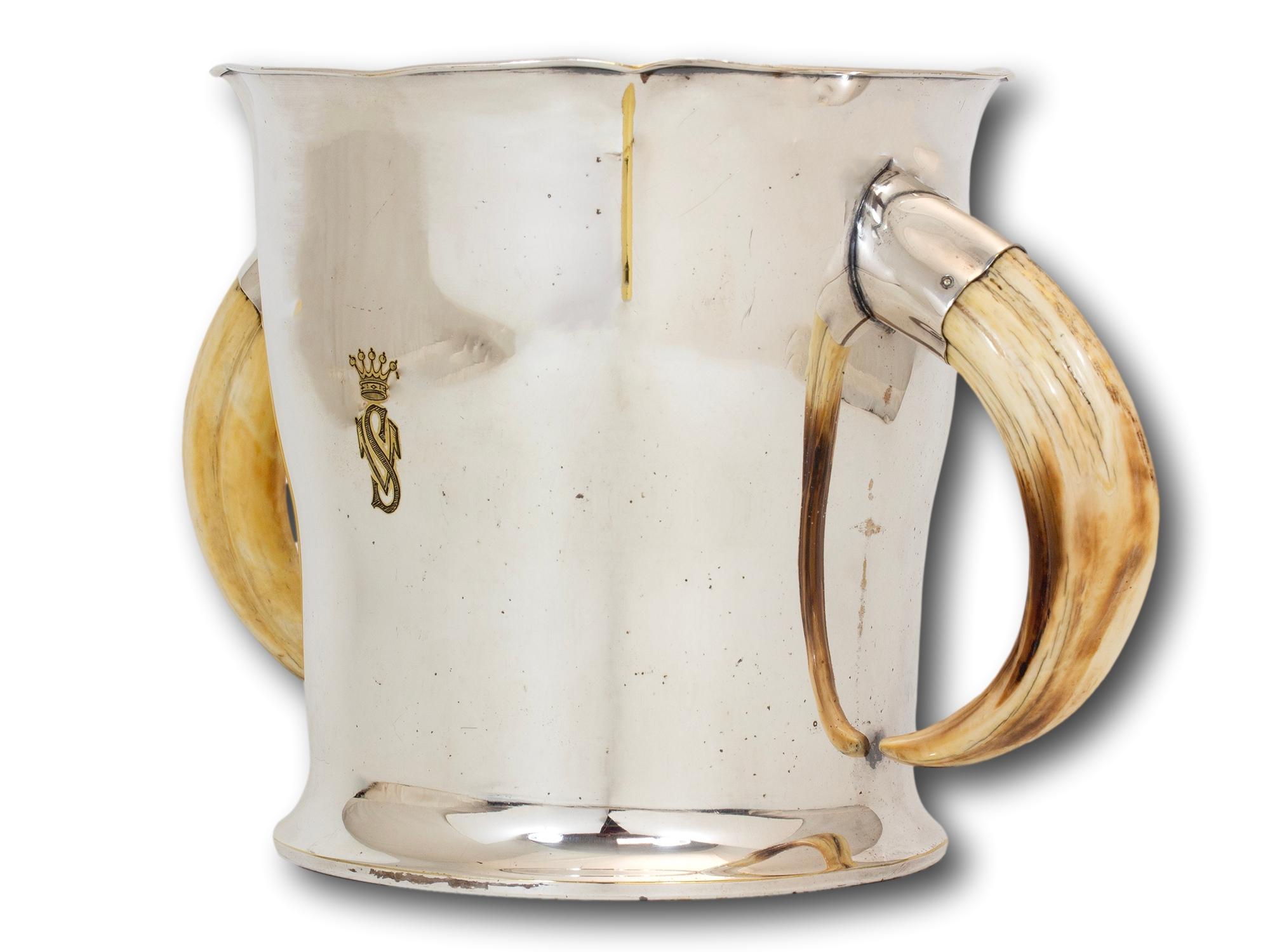 Art Nouveau Silver Plate Boar Tusk Champagne Bucket