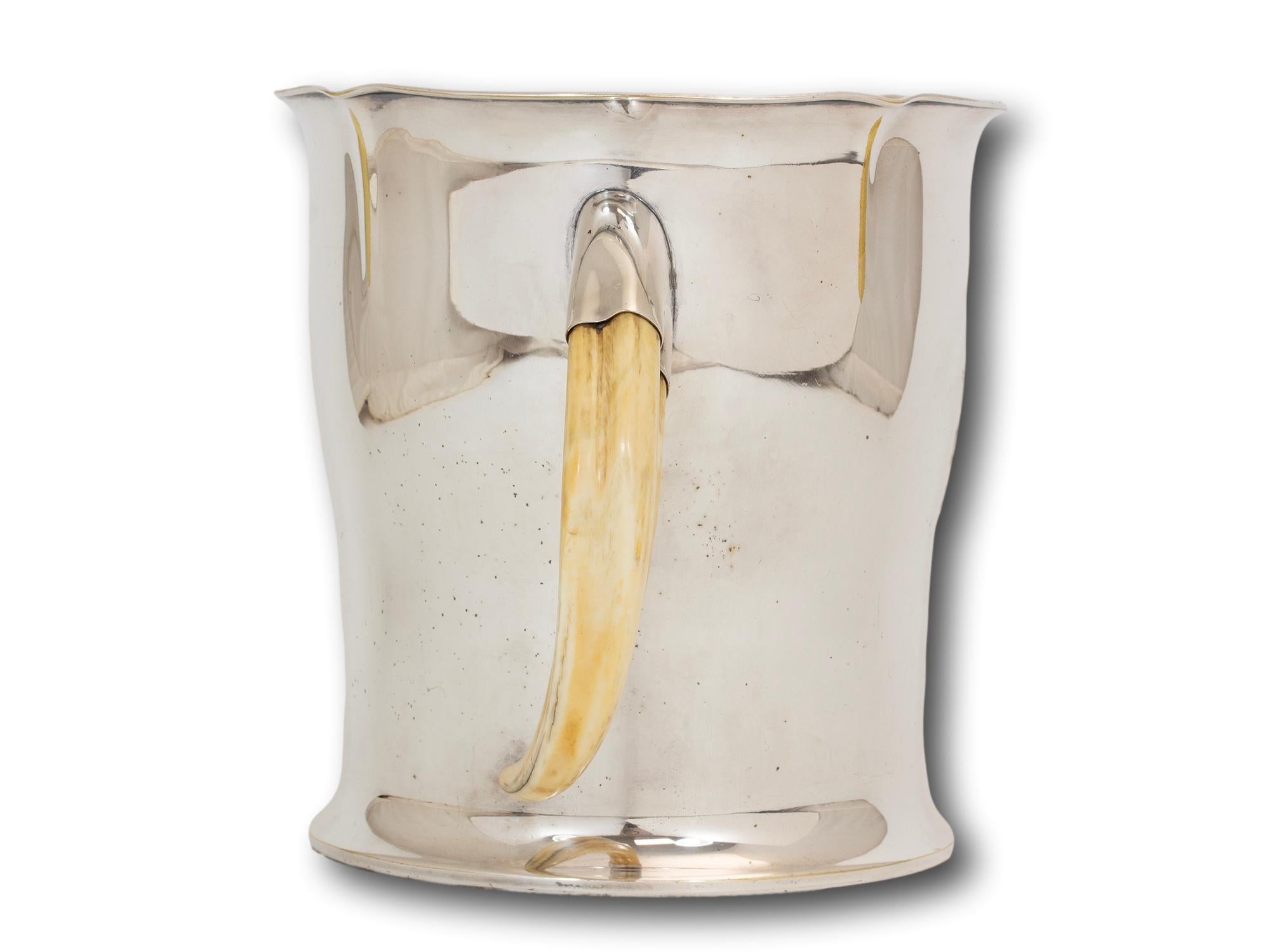 20th Century Silver Plate Boar Tusk Champagne Bucket