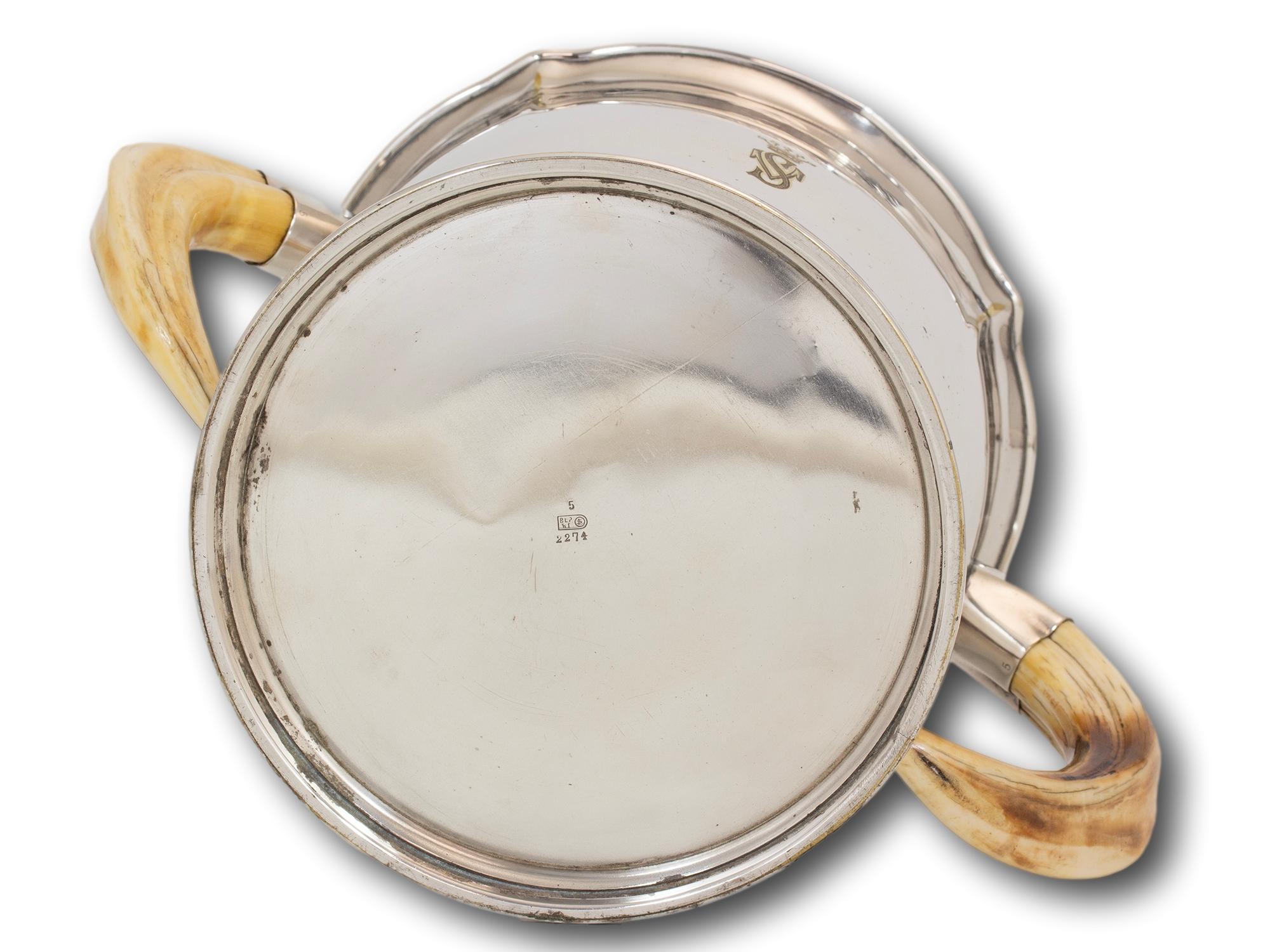 Silver Plate Boar Tusk Champagne Bucket 2