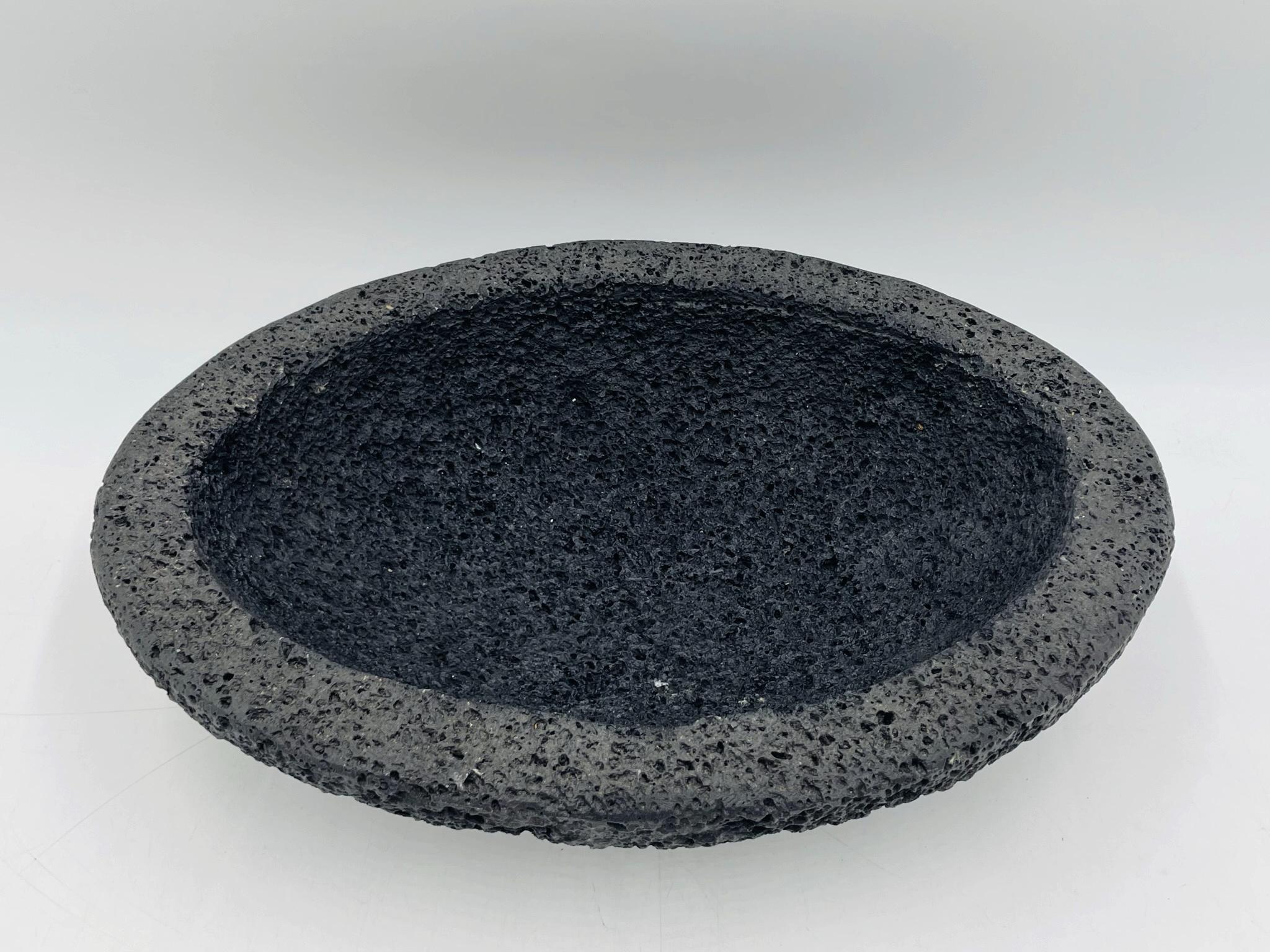 Silver Plate Silver-Plate Bowl with Bird Detail on Volcanic Rock baseby Emilia Castillo For Sale