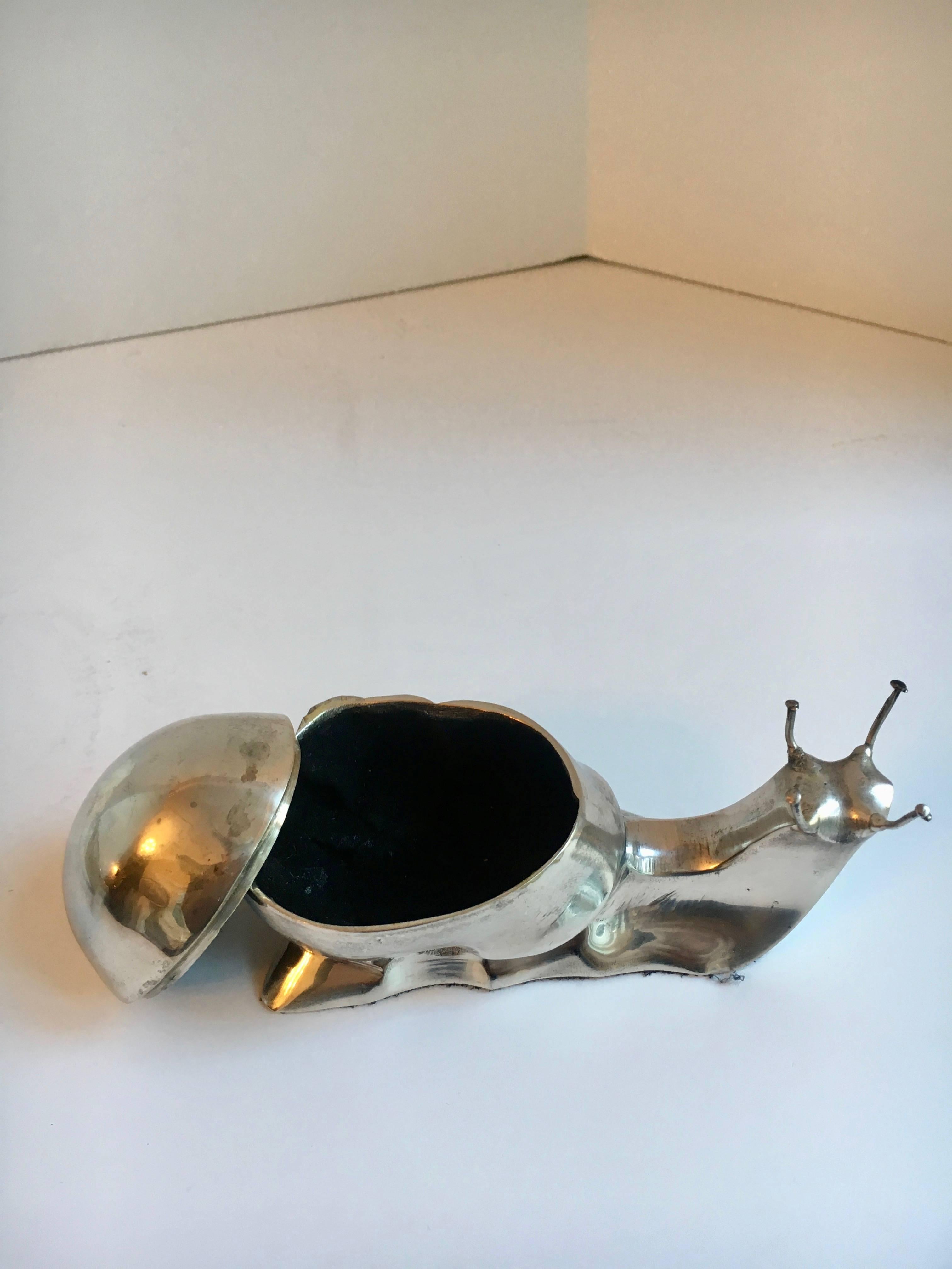 20th Century Silver Plate Box in the Form of a Snail