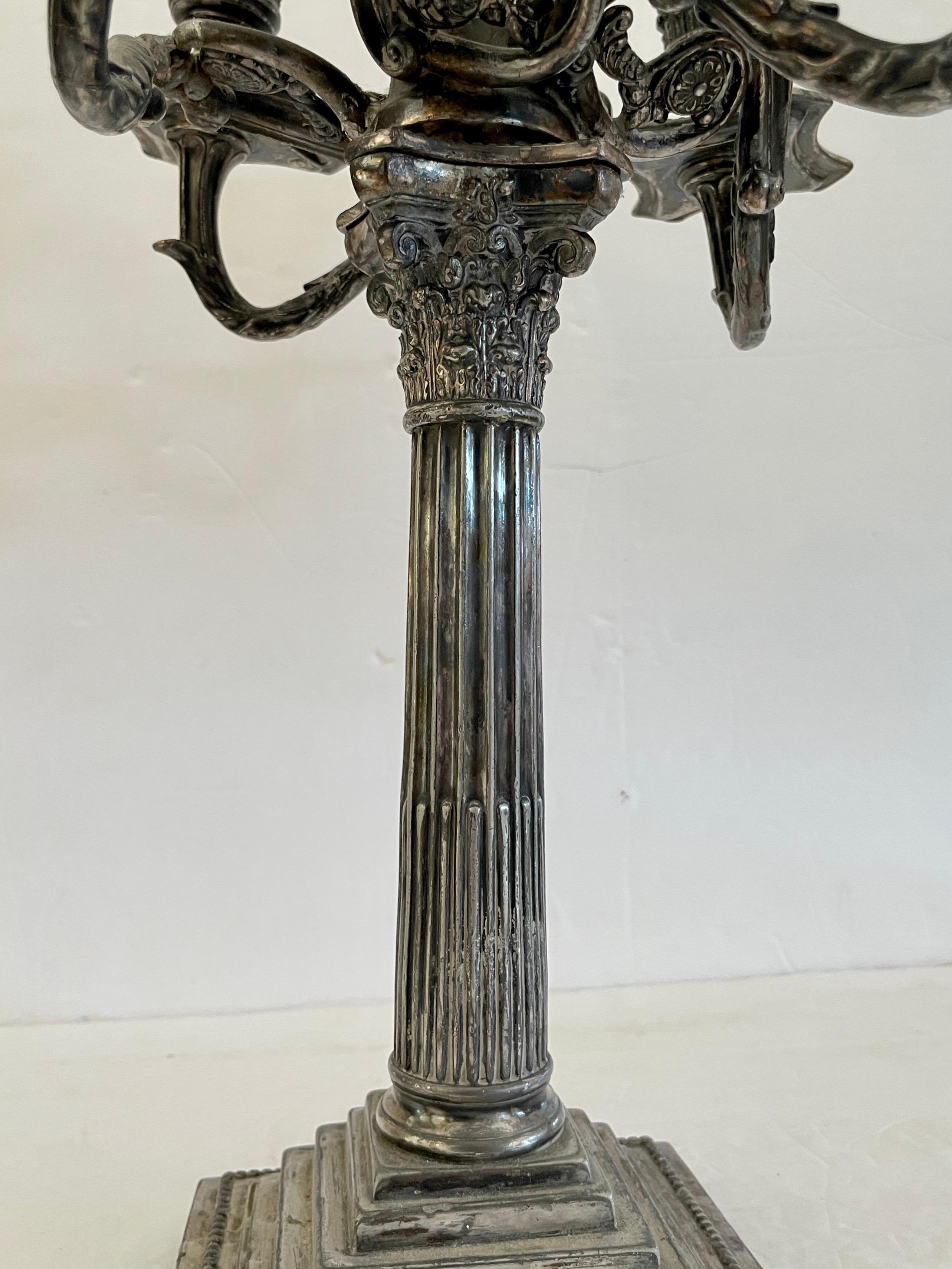 Silver Plate Candelabra For Sale 4