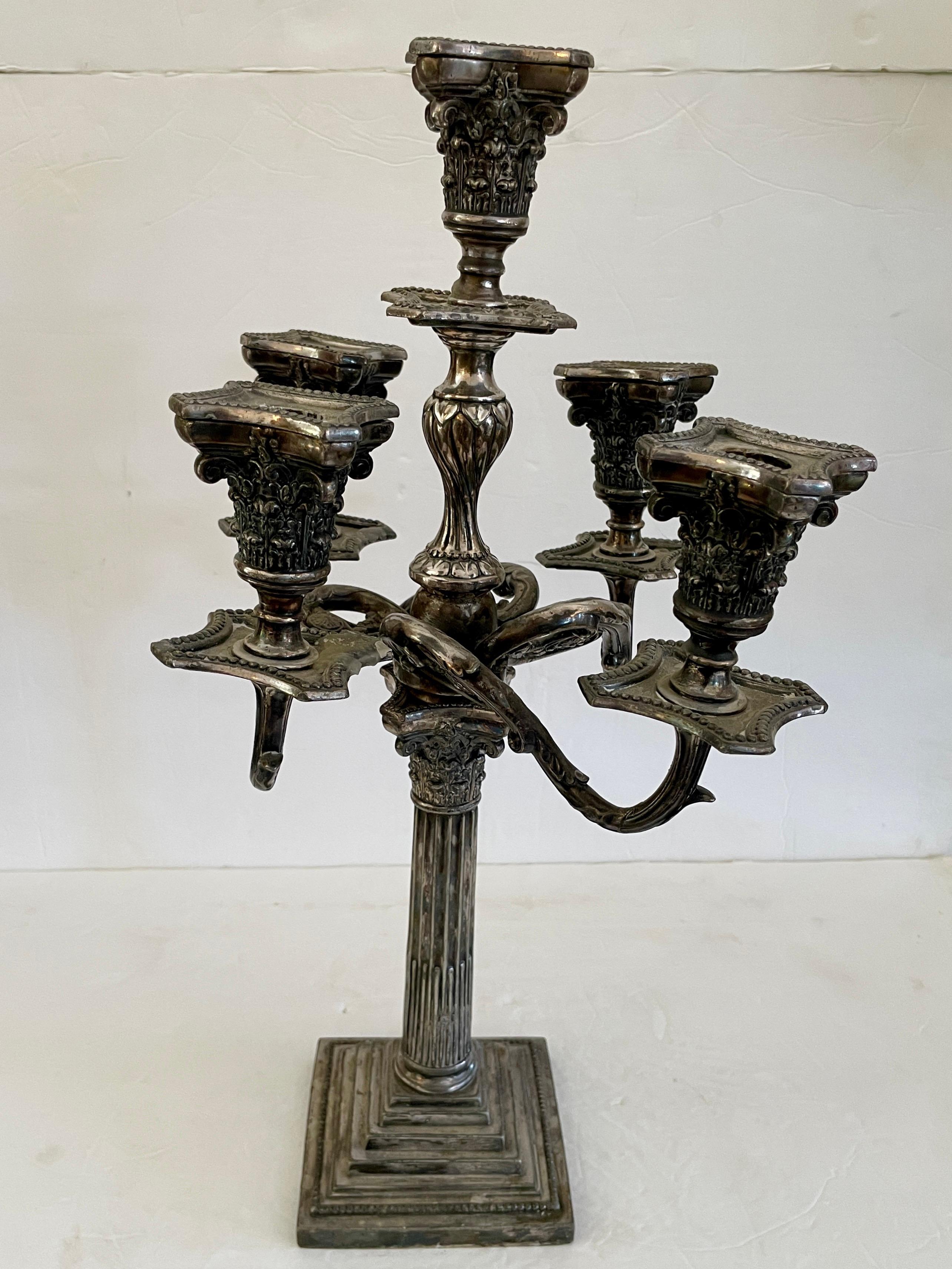 Mid-20th Century Silver Plate Candelabra For Sale