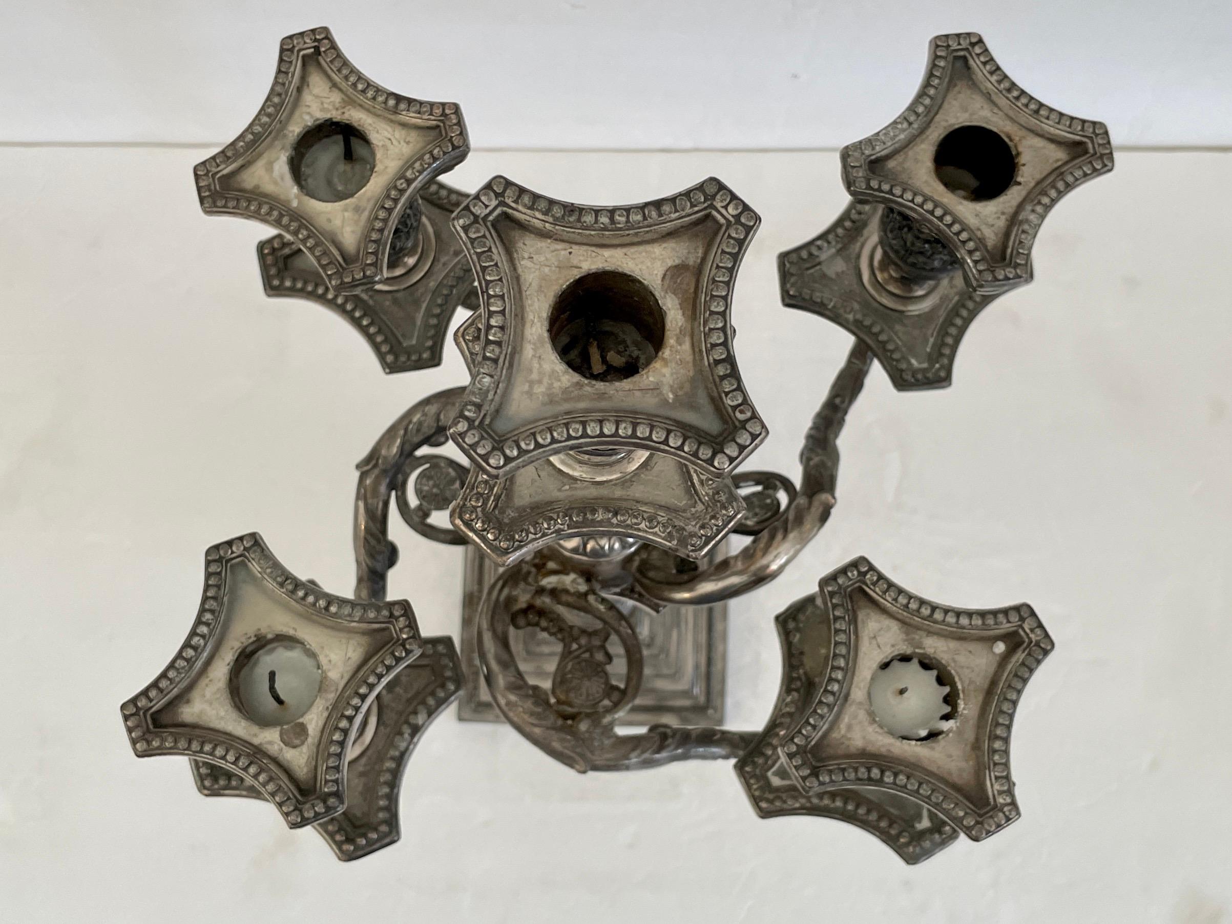 Metal Silver Plate Candelabra