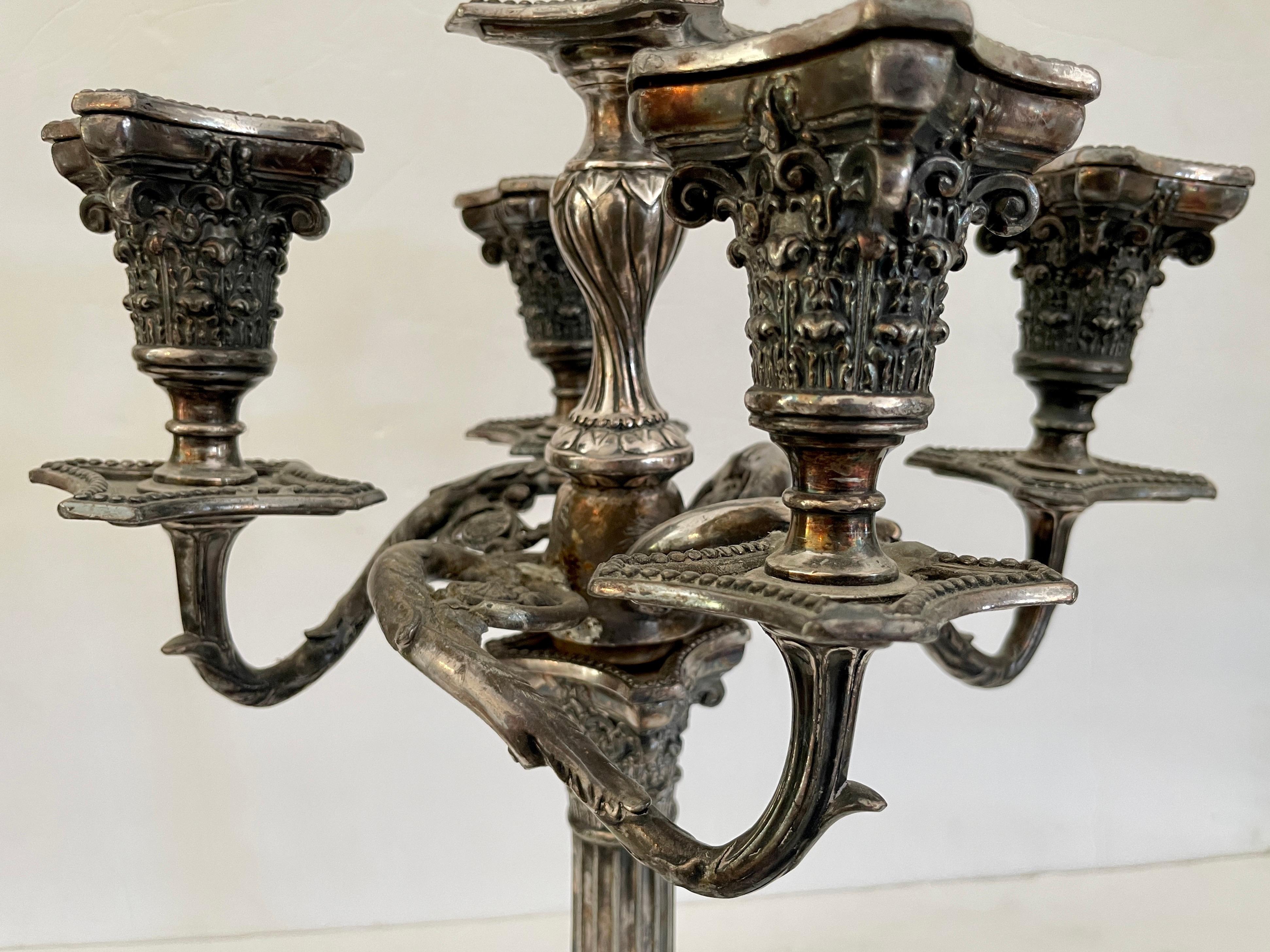 Silver Plate Candelabra For Sale 3