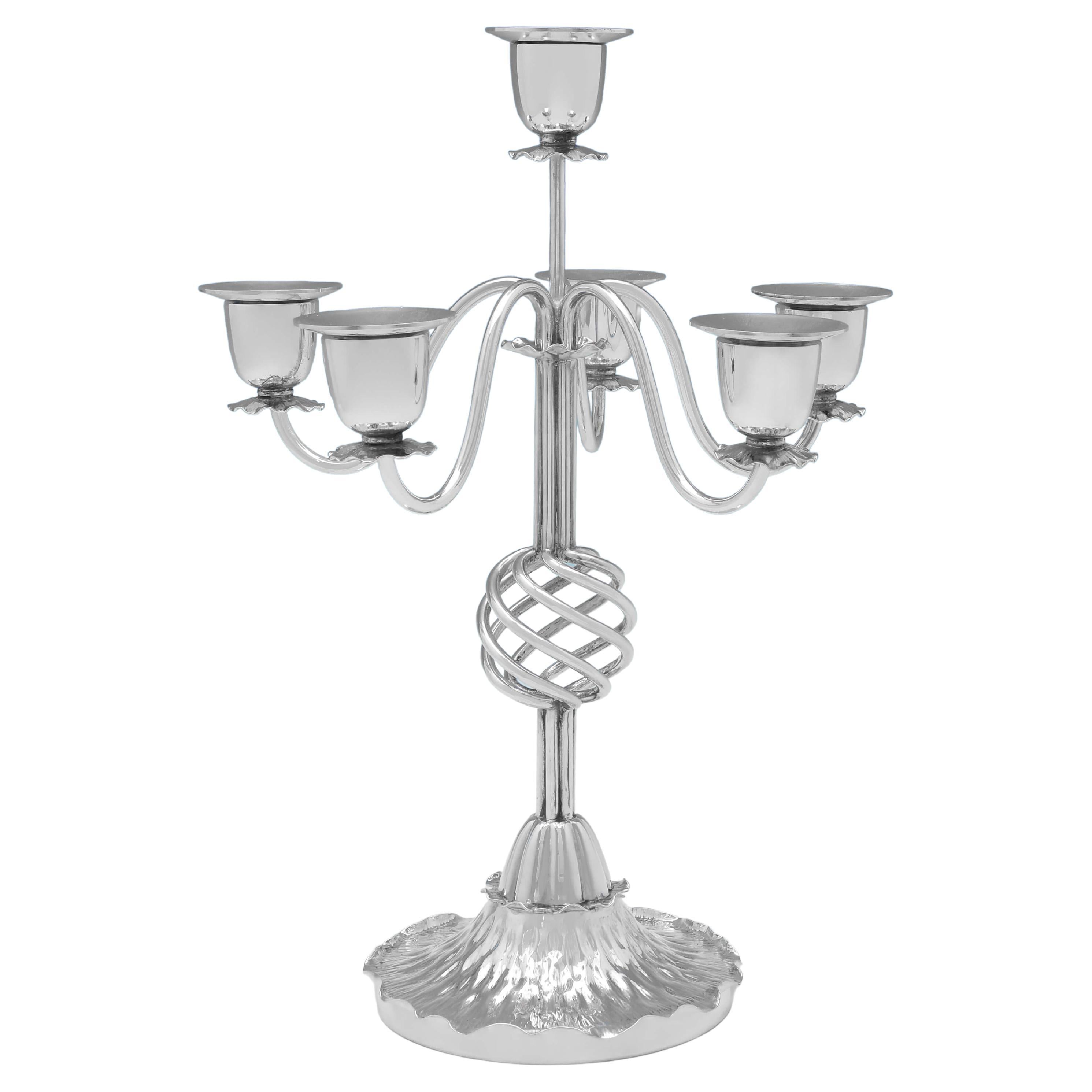 Aesthetic Period Antique Silver Plate Candelabrum by Hukin & Heath, Circa 1880 For Sale