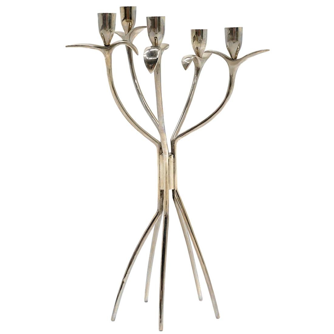 Silver Plate Candleholder by Borek Sipek, Model Antonietta for Driade Italy 1980