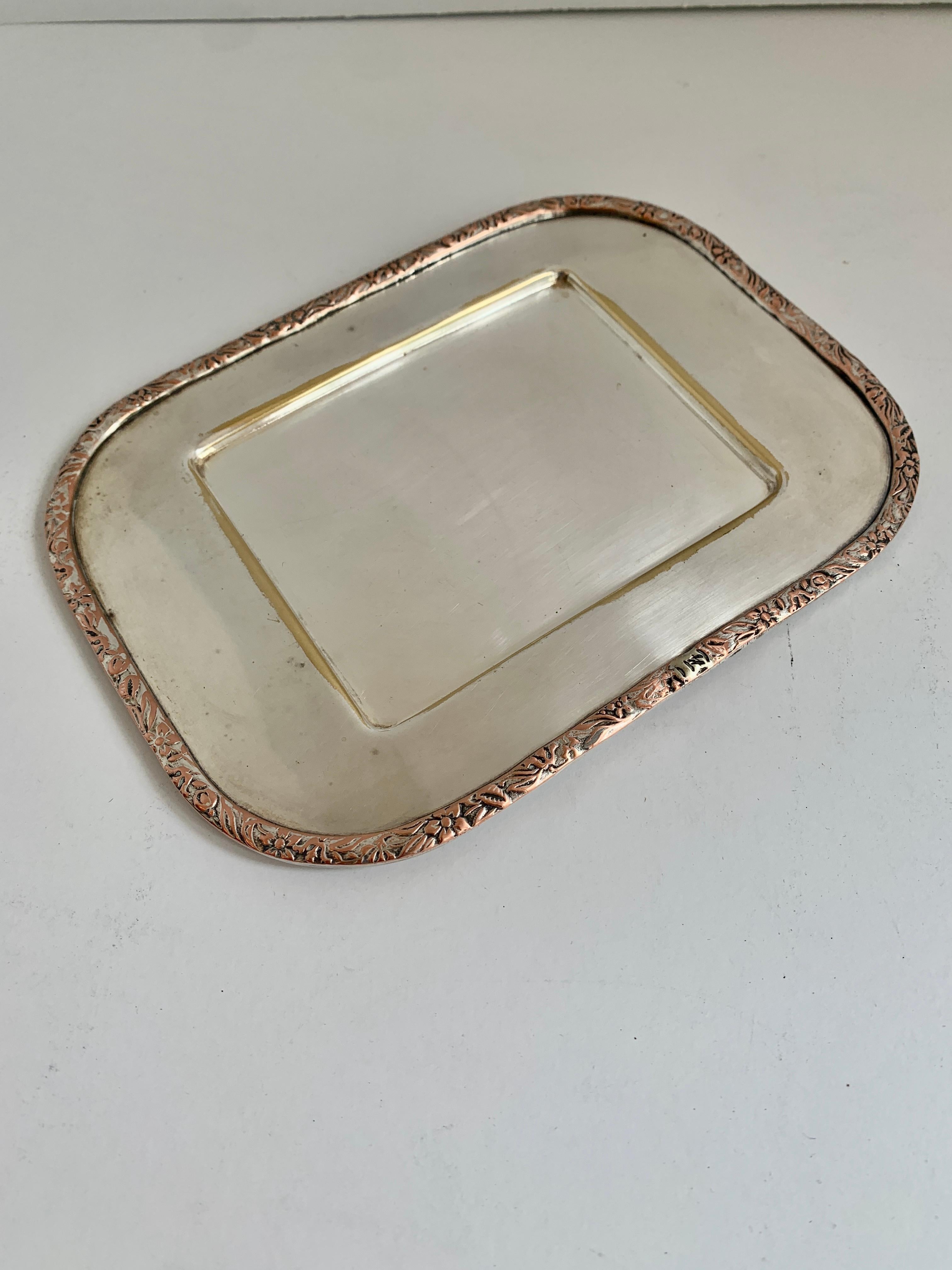 Mid-Century Modern Silver Plate Card Holder