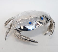 Piatto per caviale in argento a forma di granchio di Franco Lapini, 1970 ca.