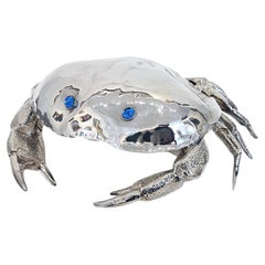 Piatto per caviale in argento a forma di granchio di Franco Lapini, 1970 ca.