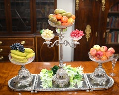 Silver Plate Centrepiece Epergne Sheffield Elephant Base