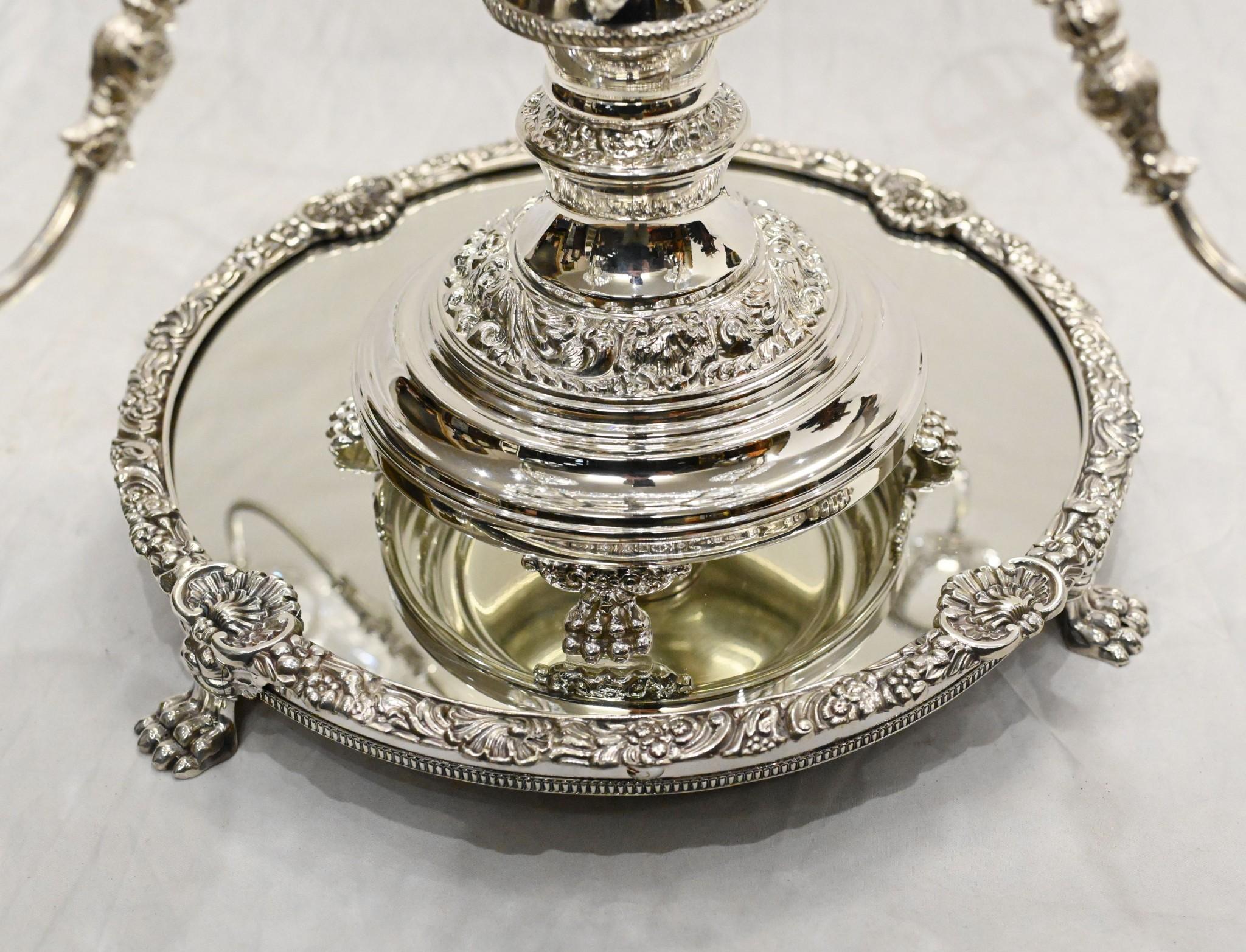Silver Plate Centrepiece Stand Table Display Sheffield Epergne For Sale 1