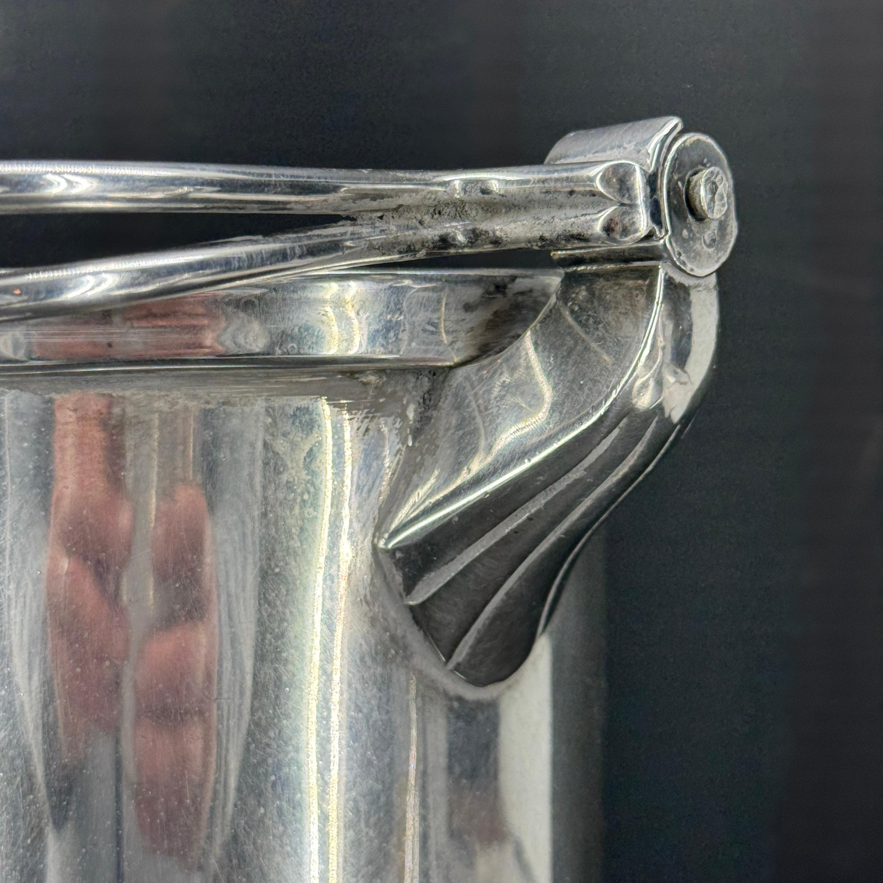 Secchiello da vino da terra per champagne in argento con supporto in vendita 5