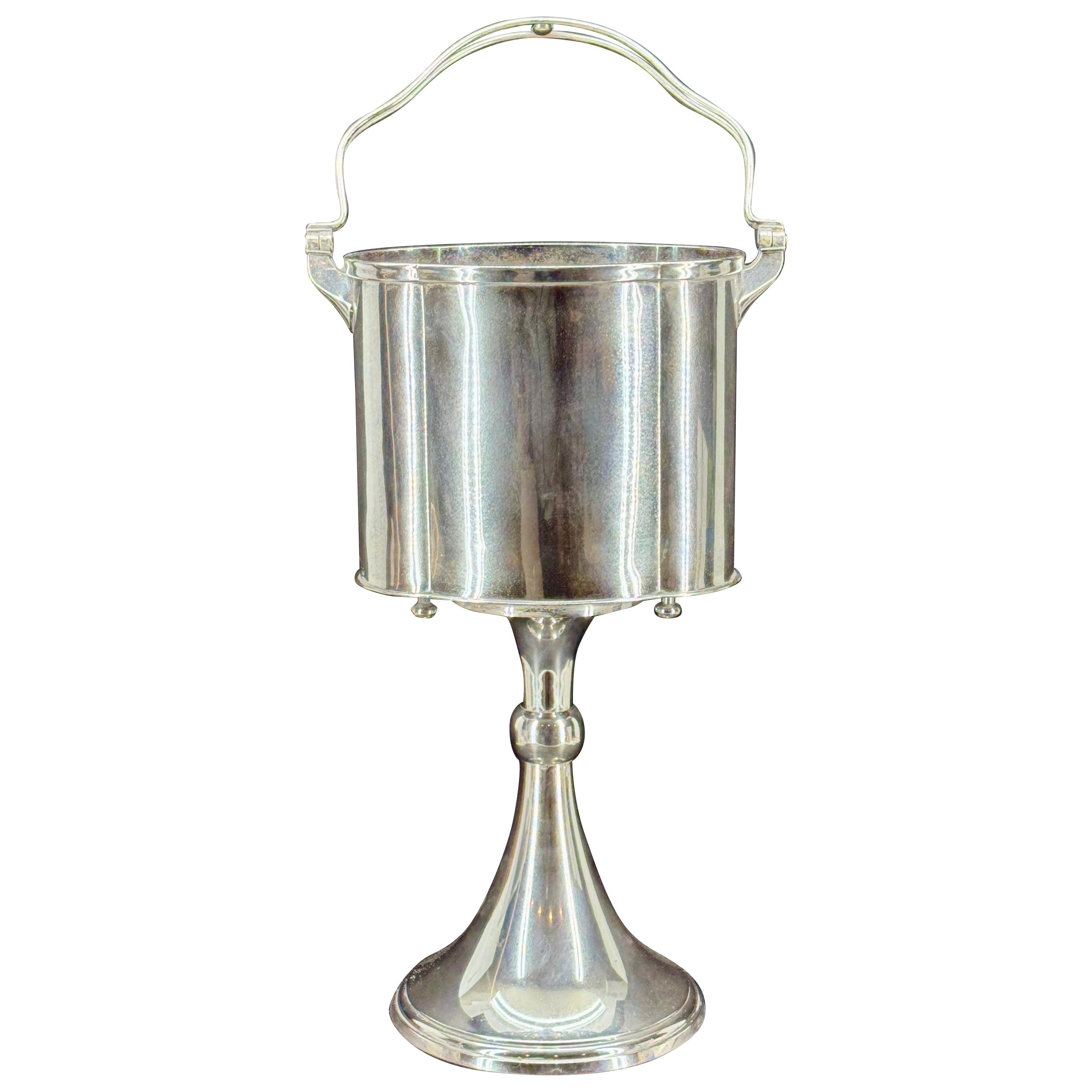 Silver Plate Champagne Floor Wine Bucket Bottle With Stand