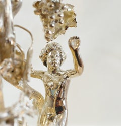 Silver Plate Cherub Centrepiece Sheffield Epergne Glass Bowl