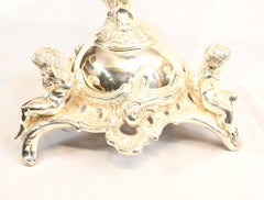 Silver Plate Cherub Epergne Glass Dish Stand Centrepiece Vase