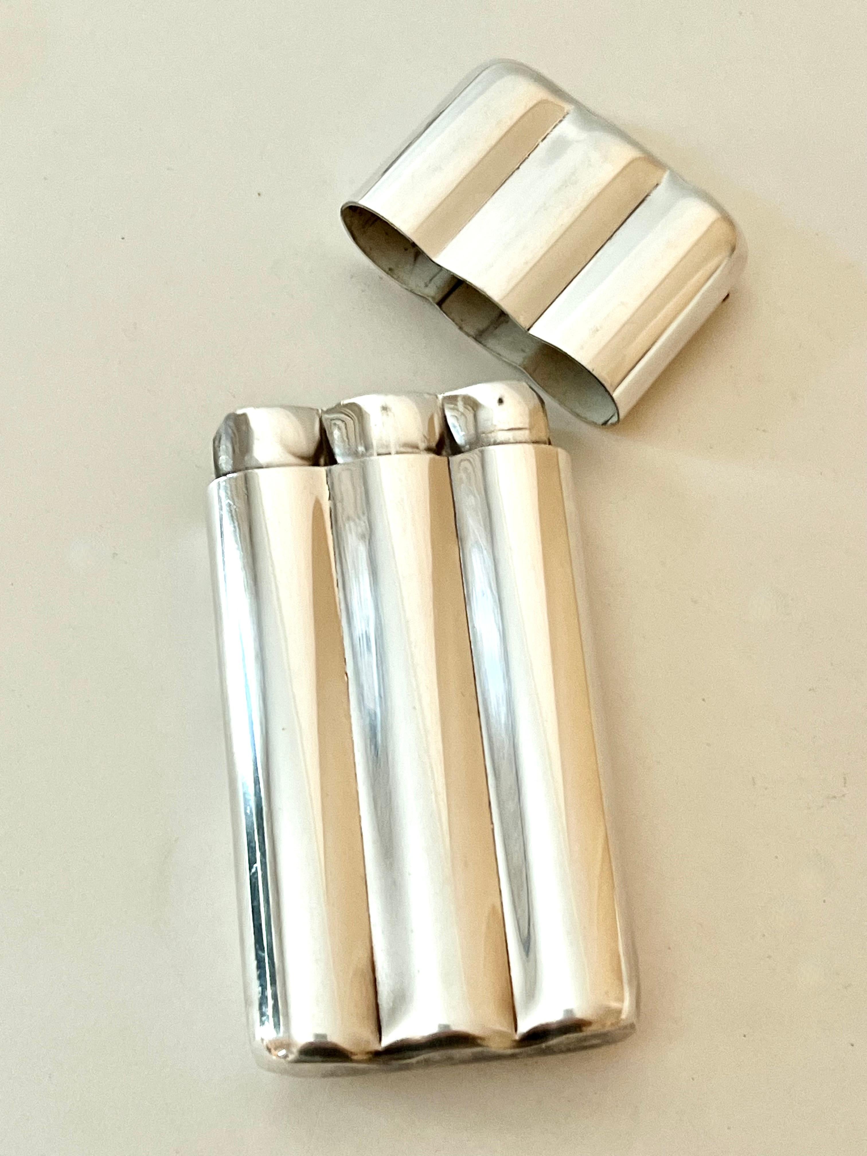 Silver Plate Cigar Holder with Removable Lid For Sale 5
