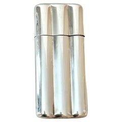 Porte-cigares en métal argenté avec couvercle amovible