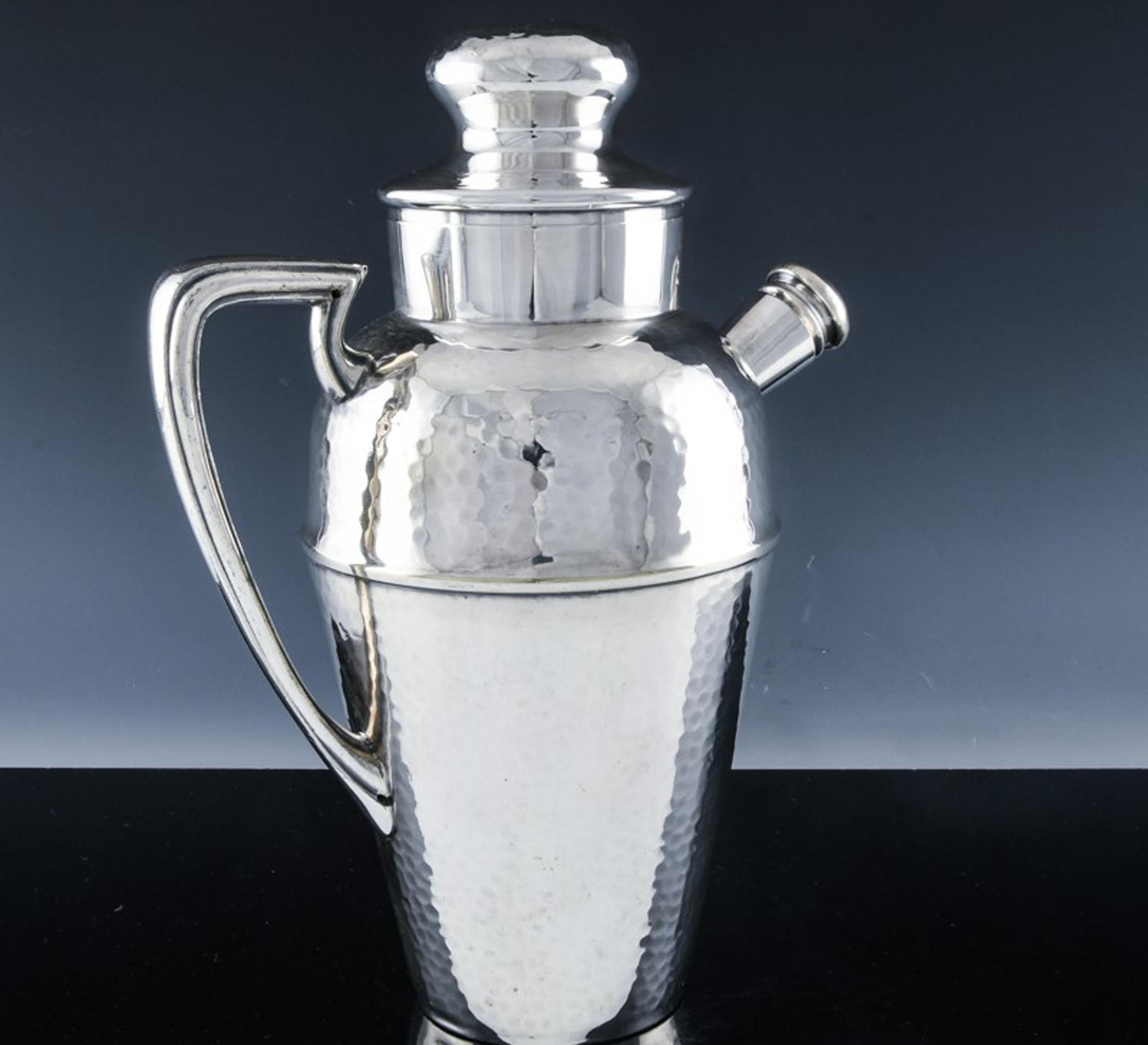 English Silver Plate Cocktail and Martine Shaker & Pitcher, 1930s