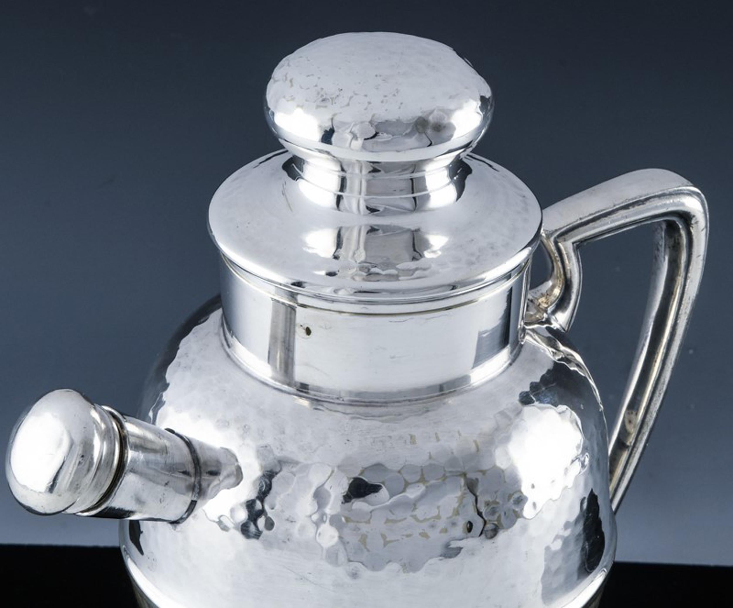 Mid-20th Century Silver Plate Cocktail and Martine Shaker & Pitcher, 1930s