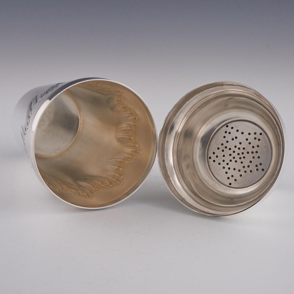 Shaker da cocktail e secchiello per il ghiaccio in argento Delheid c1935 in vendita 2