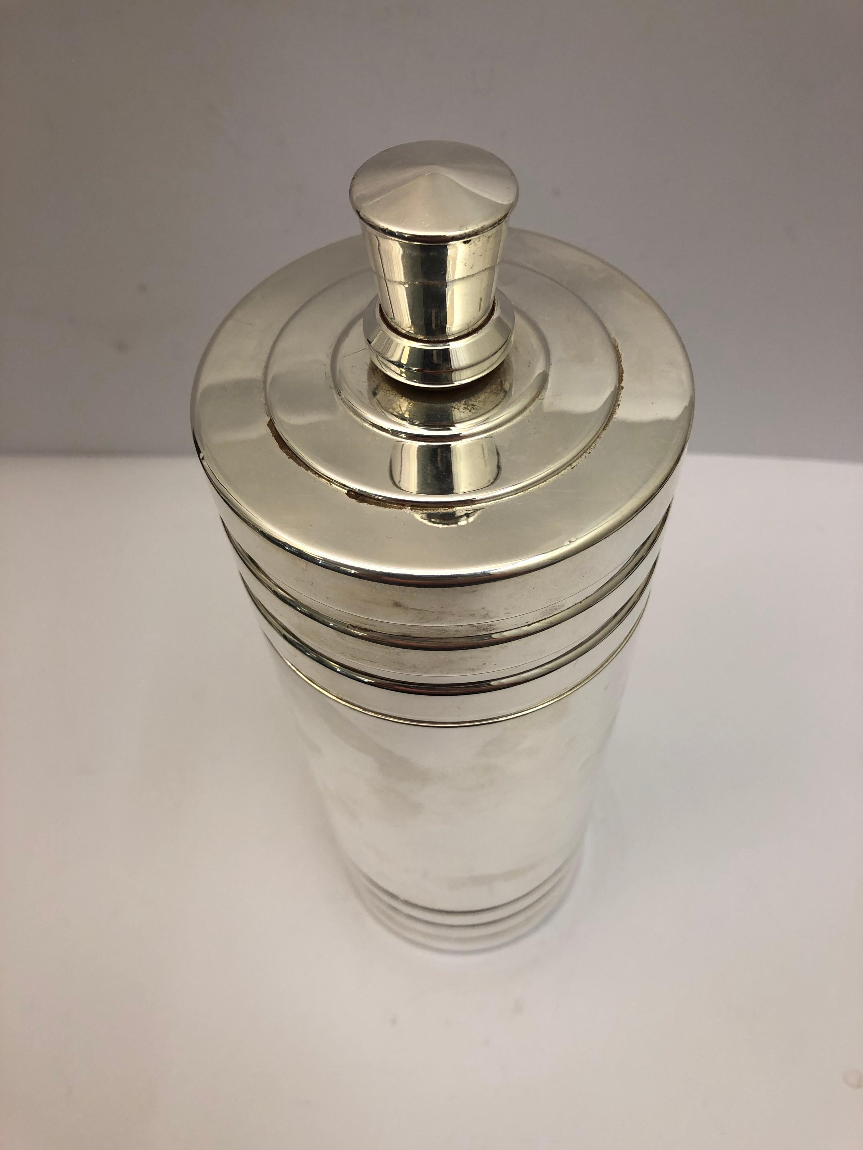 English Silver Plate Cocktail Shaker For Sale