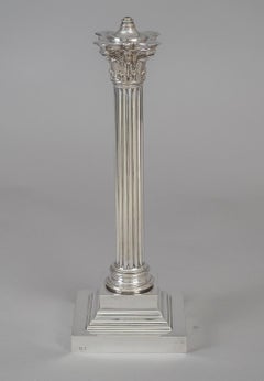 Silver Plate Corinthian Column Lamp
