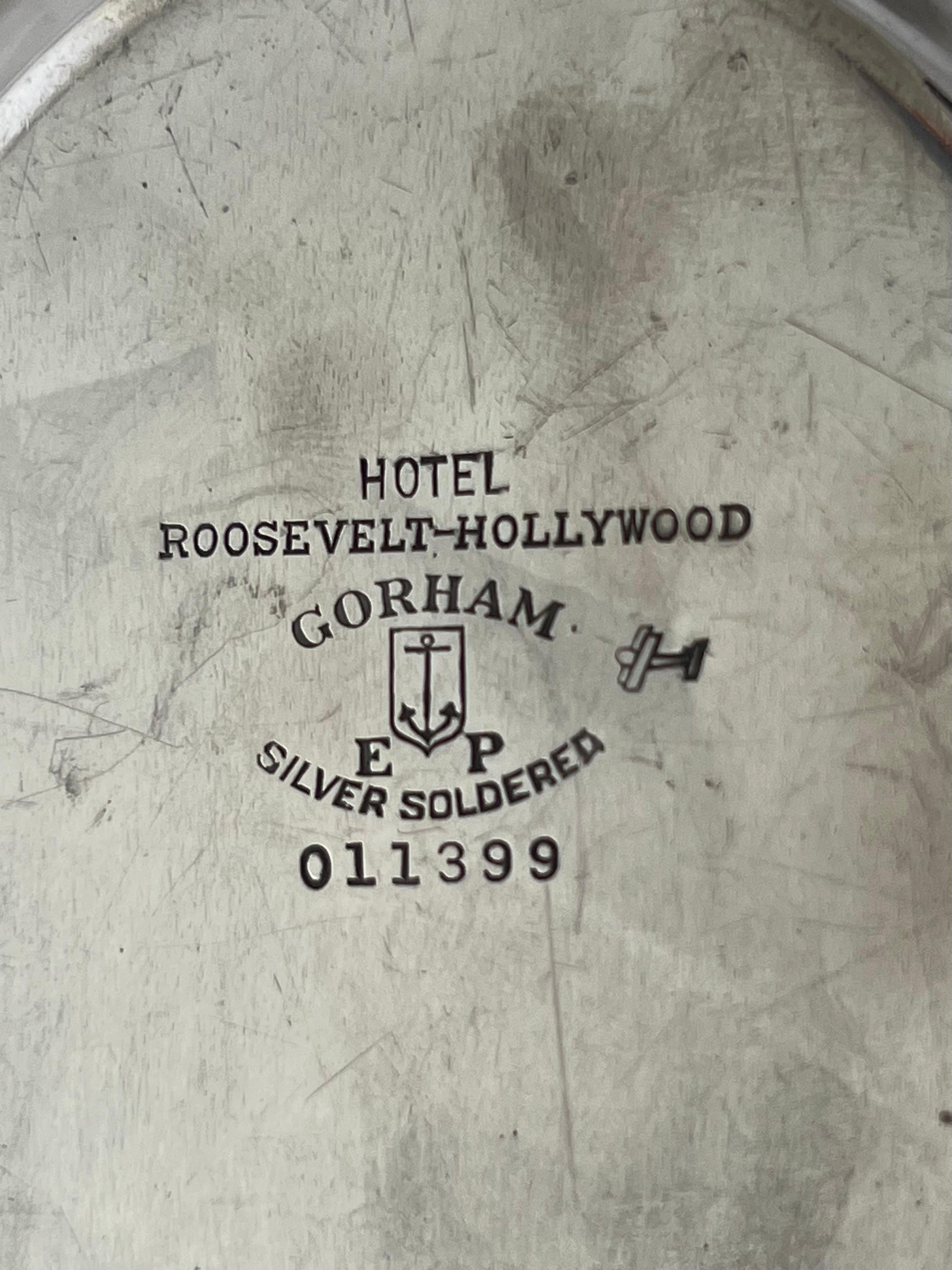 20th Century Silver-Plate Dish from the Iconic Hollywood Rosevelt Hotel For Sale