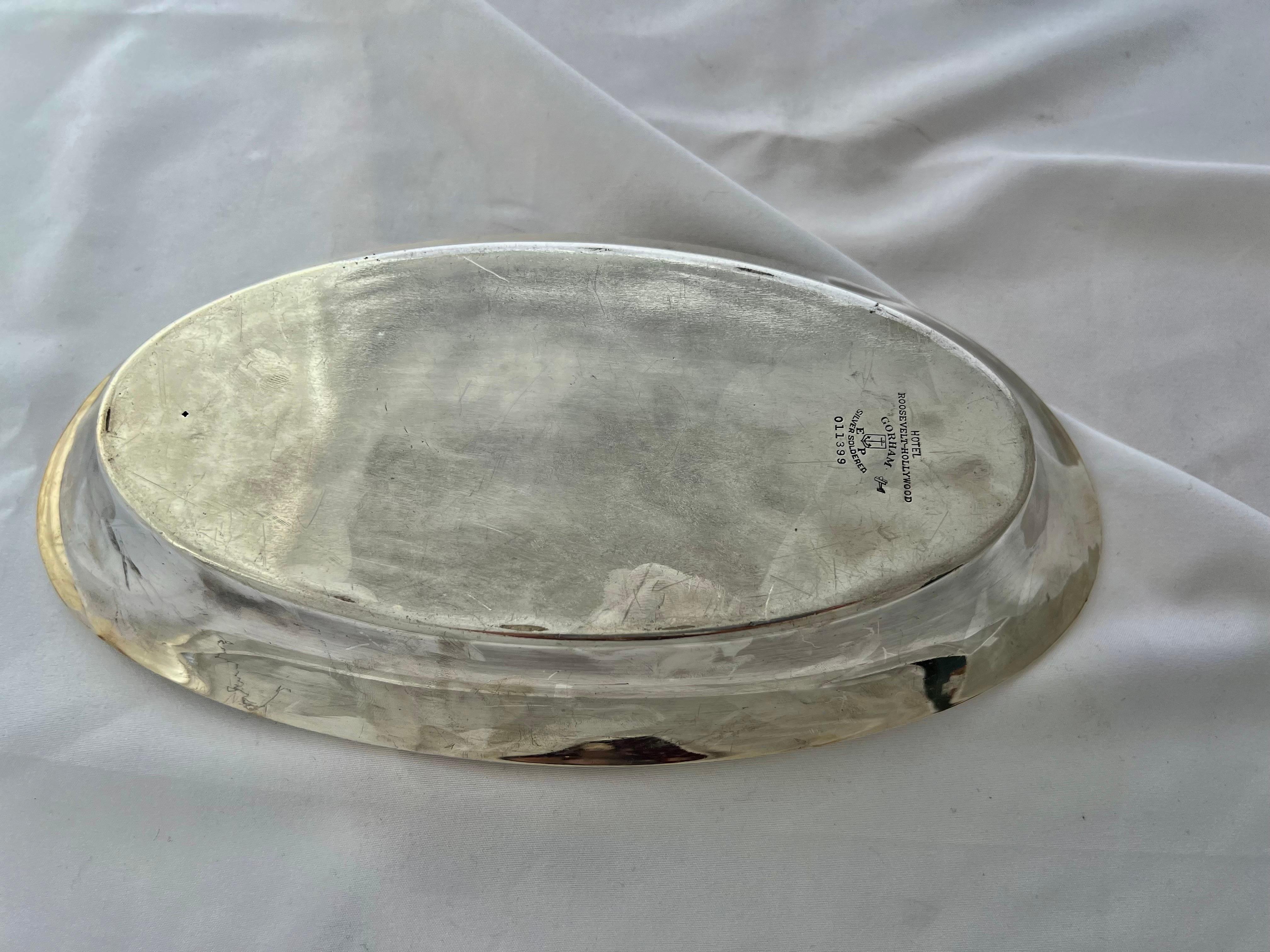 Silver Plate Silver-Plate Dish from the Iconic Hollywood Rosevelt Hotel For Sale