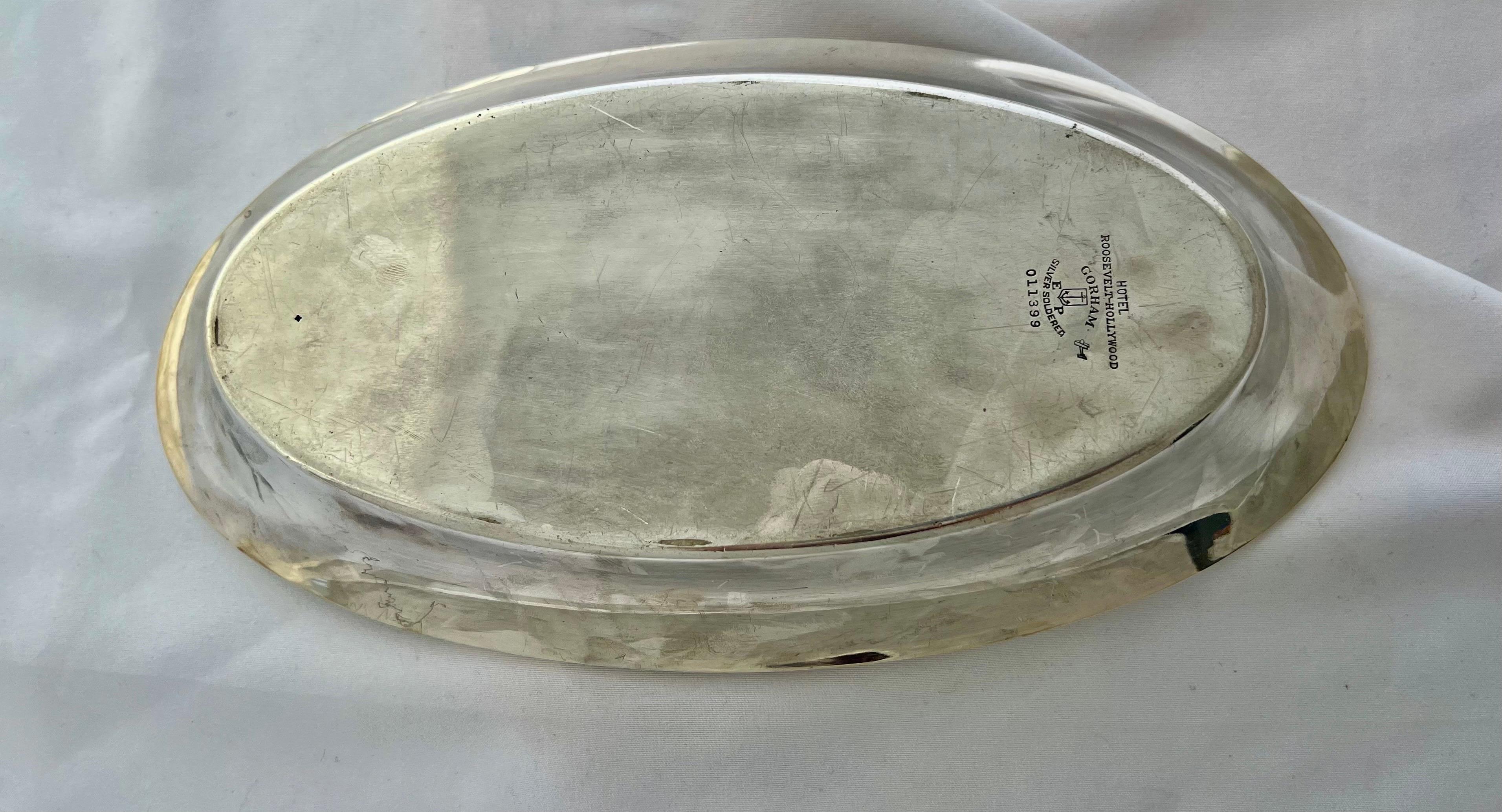 Silver-Plate Dish from the Iconic Hollywood Rosevelt Hotel For Sale 1