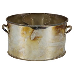 Secchiello refrigerante per vino con doppia bottiglia divisa in piastre d'argento Secchiello per ghiaccio da 10 pollici