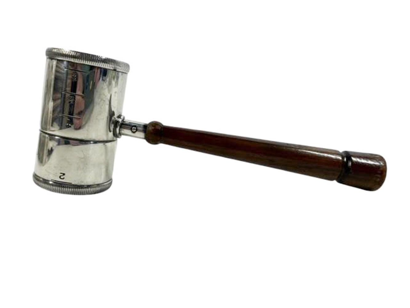 Art Deco Silver Plate Double Spirit Measure in the Form of a Gavel by Napier Co. For Sale