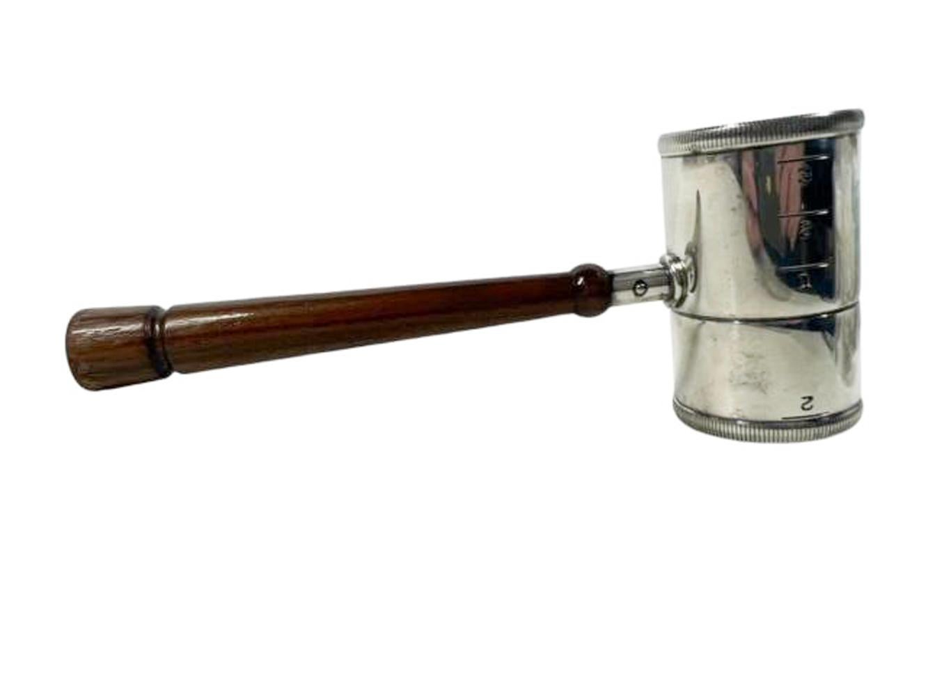 Silver Plate Double Spirit Measure in the Form of a Gavel by Napier Co. In Good Condition For Sale In Chapel Hill, NC