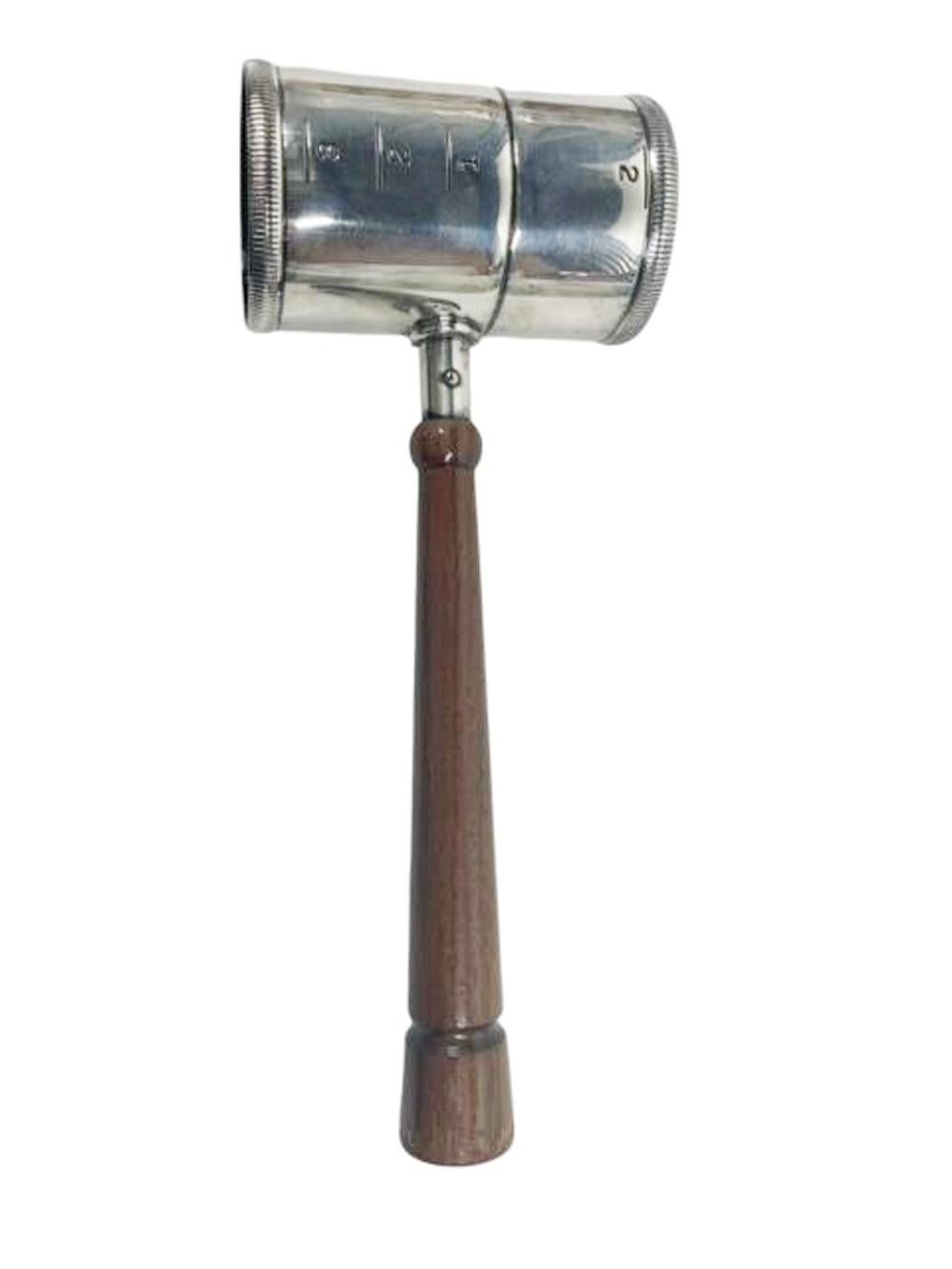 Silver Plate Double Spirit Measure in the Form of a Gavel by Napier Co. For Sale 2
