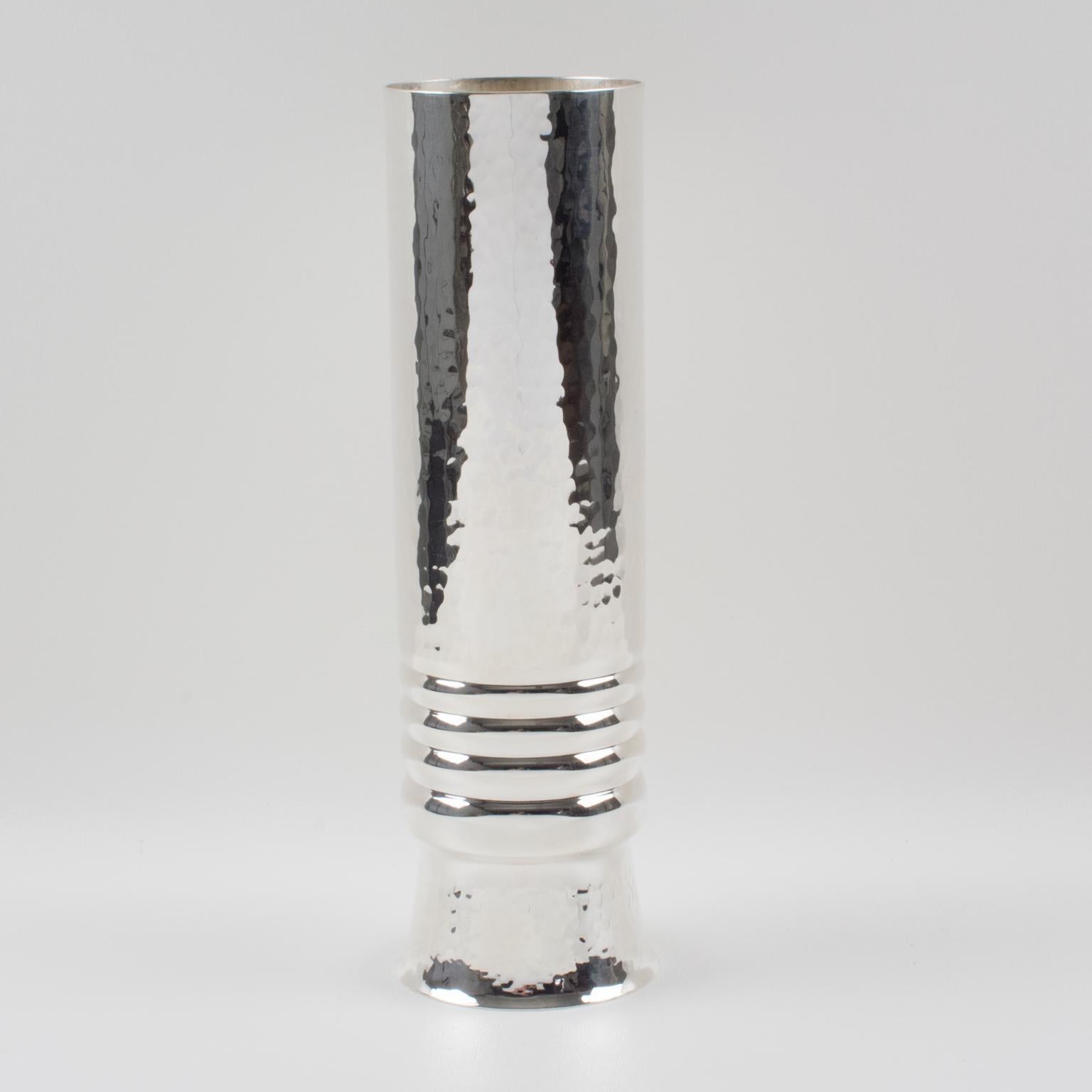 Italiano Vaso modernista d'argento italiano, circa 1980 in vendita
