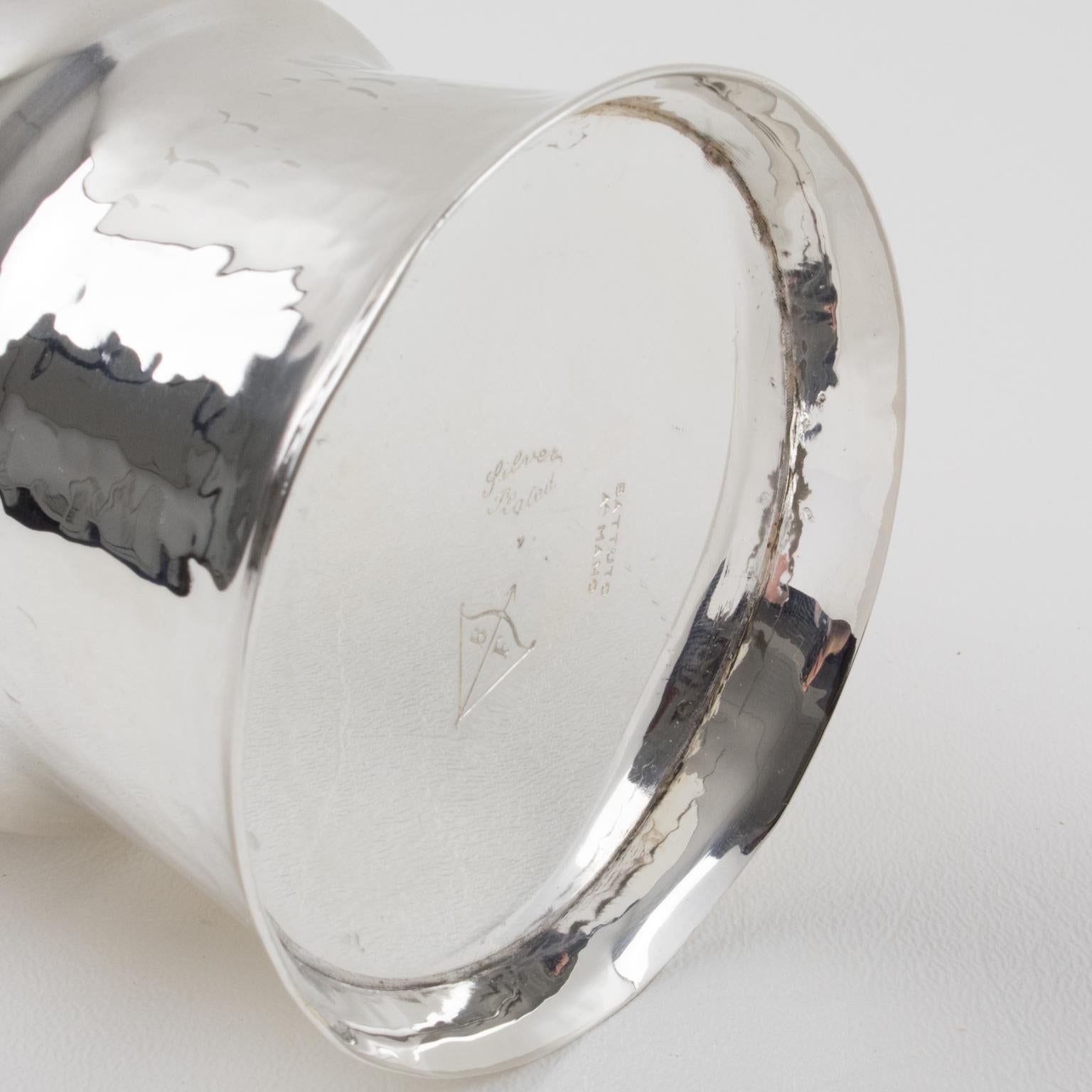 Metallo Vaso modernista d'argento italiano, circa 1980 in vendita