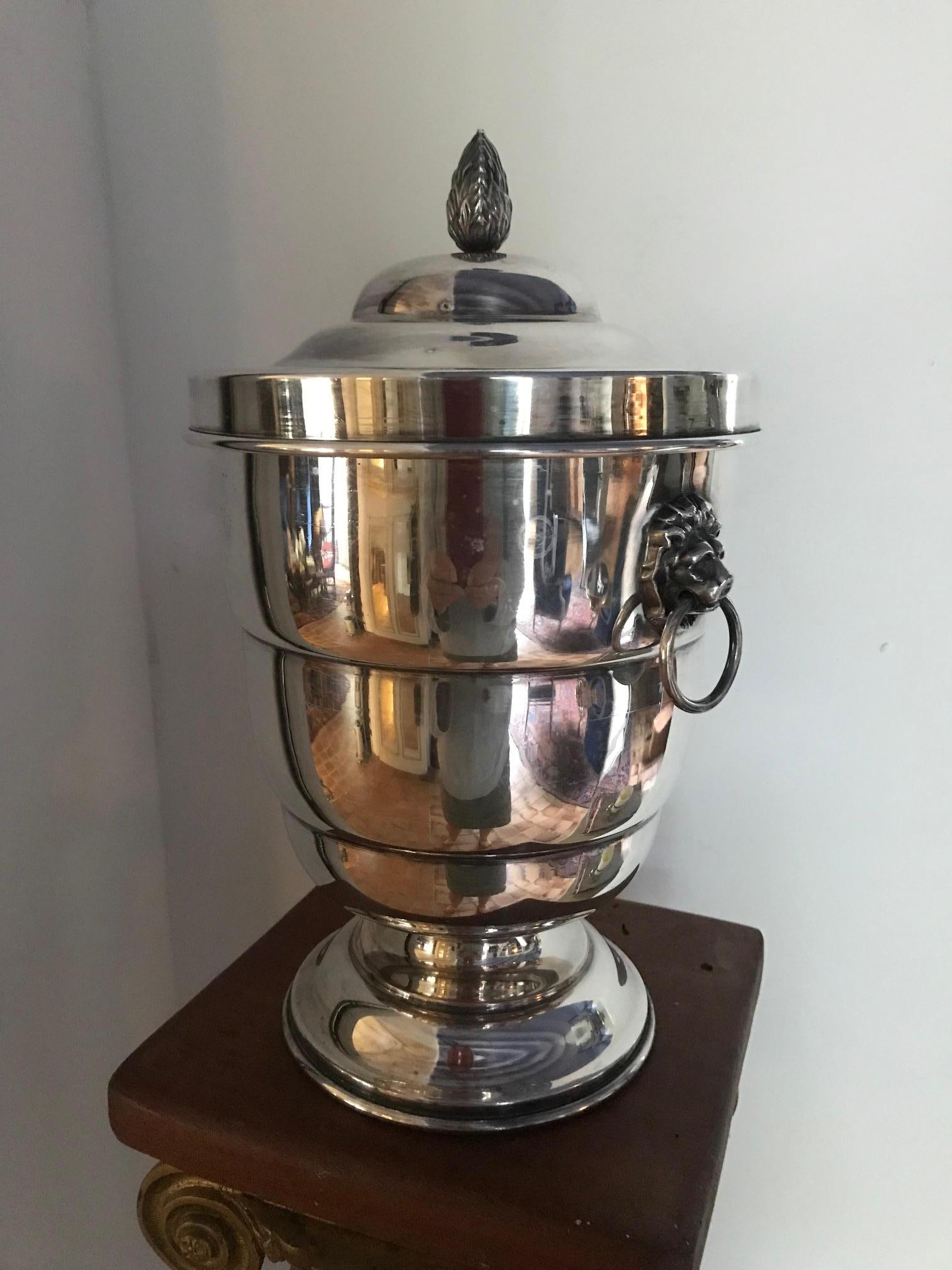Edwardian Silver Plate English Ice Bucket For Sale