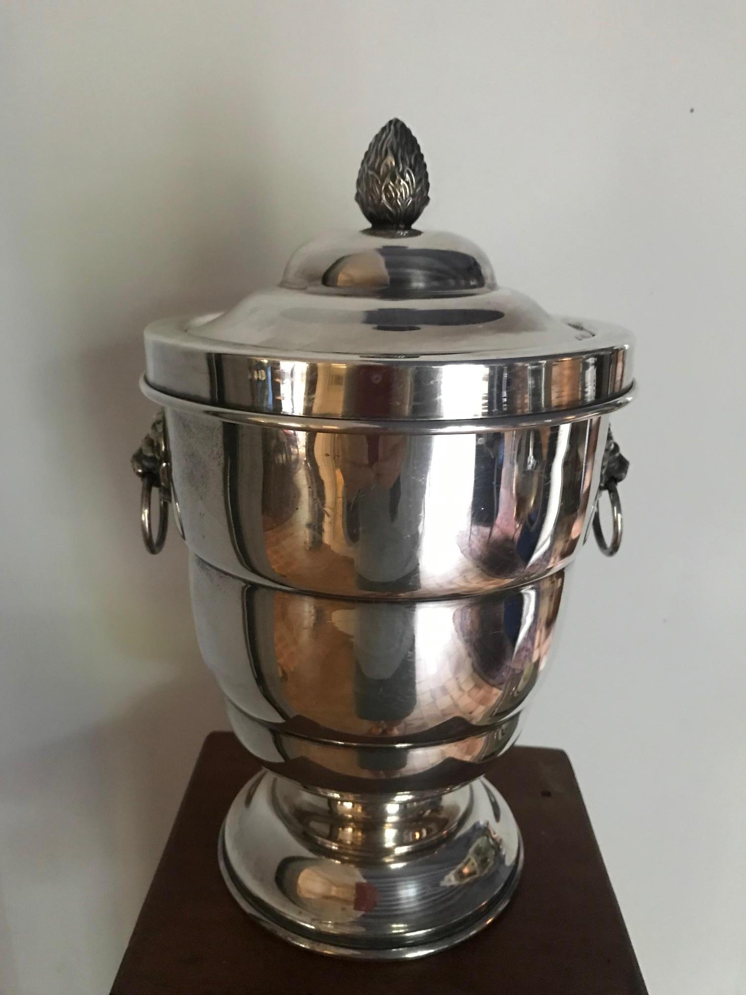20th Century Silver Plate English Ice Bucket For Sale