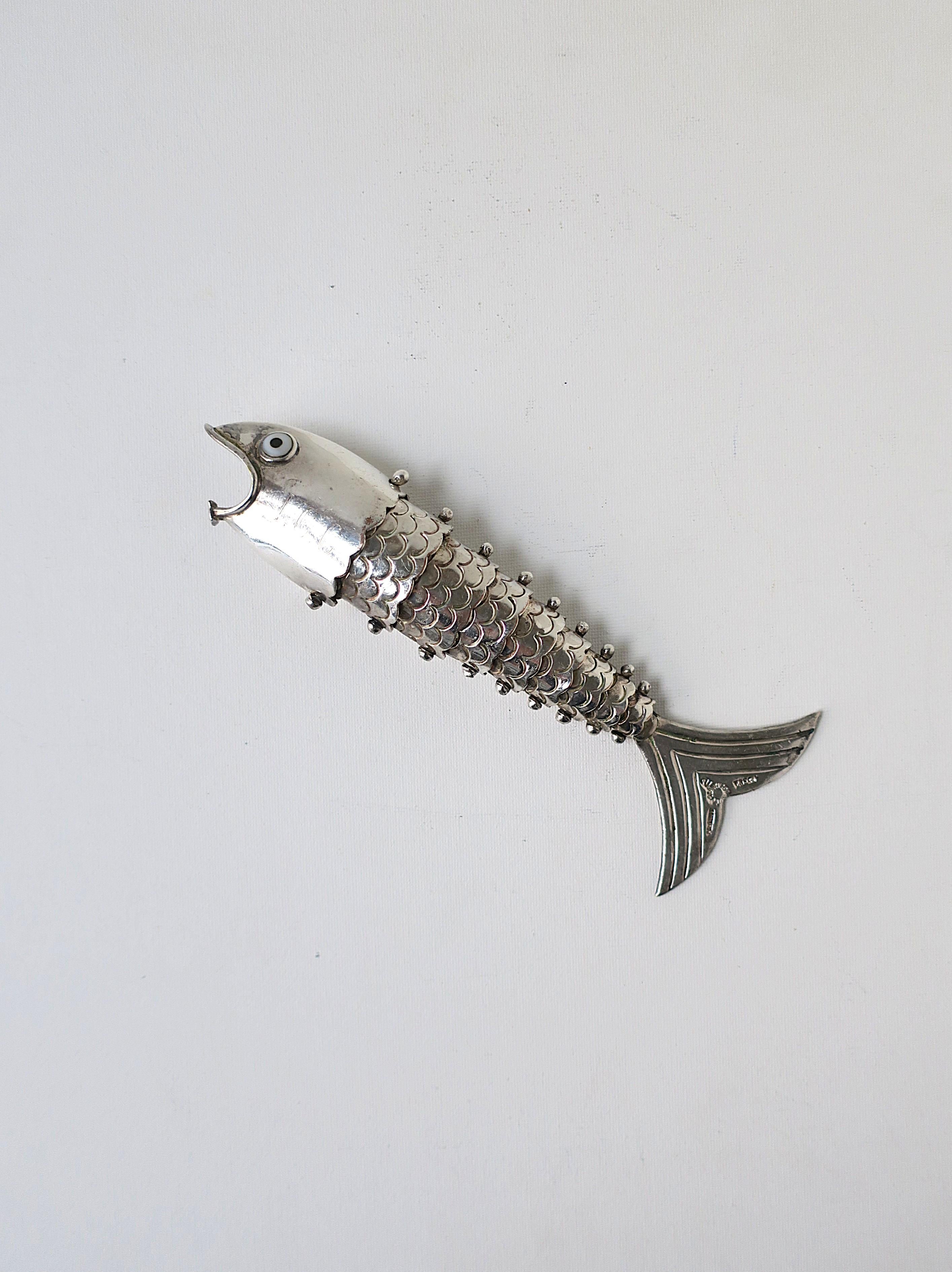 Versilberter Fischflaschenöffner Designer Los Castillo (Moderne der Mitte des Jahrhunderts) im Angebot