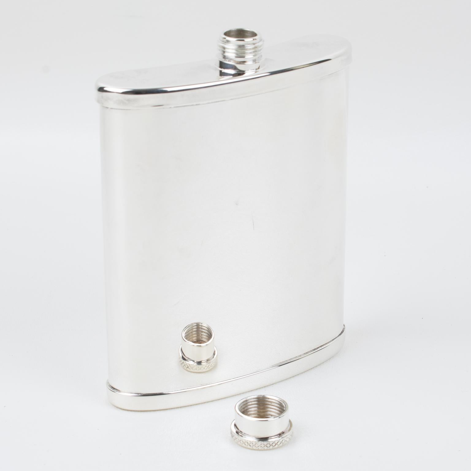 Late 20th Century Silver Plate Flask by St James Brazil for D.B. Howes & Son