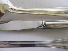 Silver Plate Flatware Classic Rim pattern 8 Table Settings plus Serving pcs.