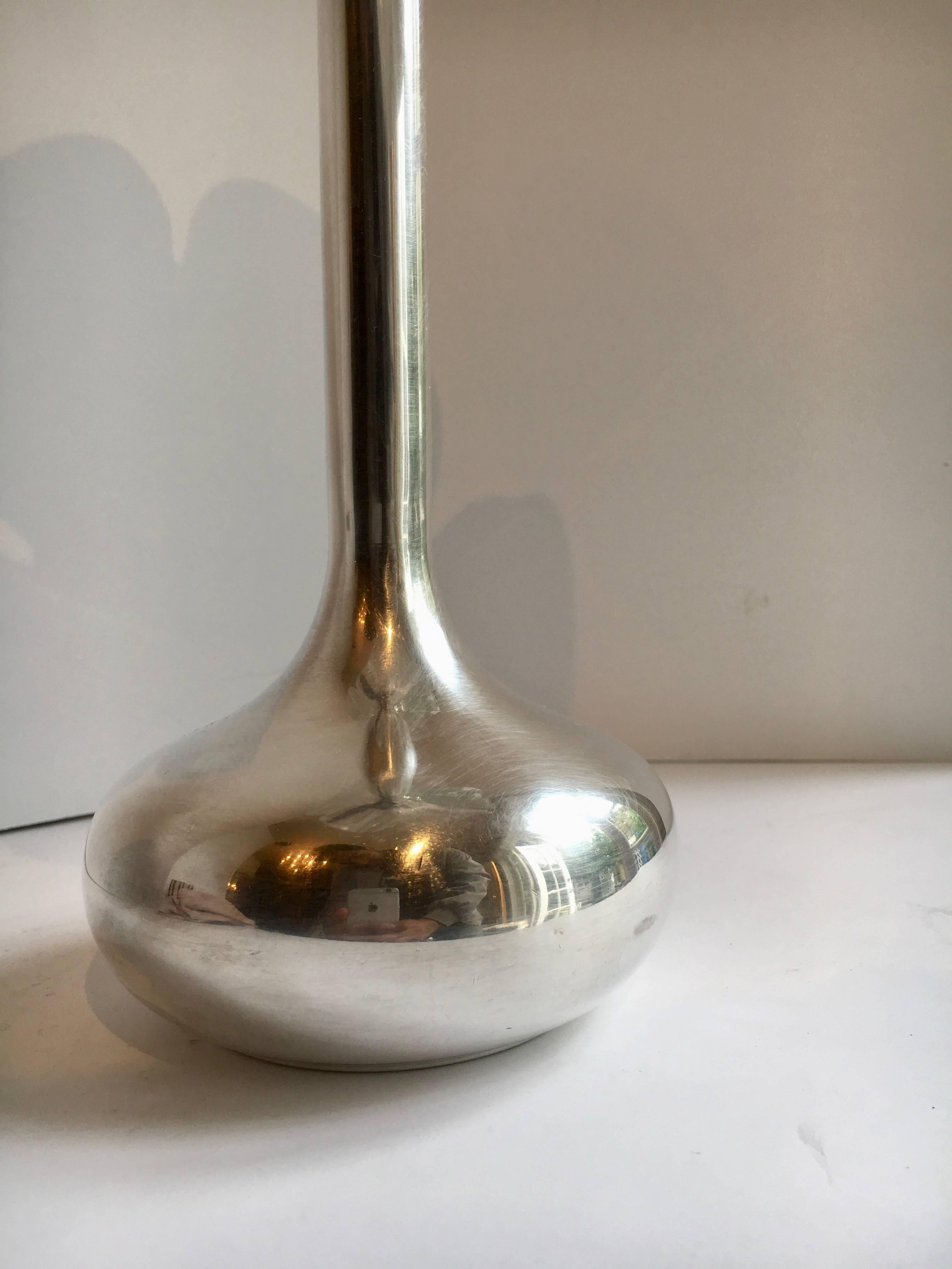 20th Century Silver Plate Flower Shaped Vase by Brazilian Artist Marilena Mariotto