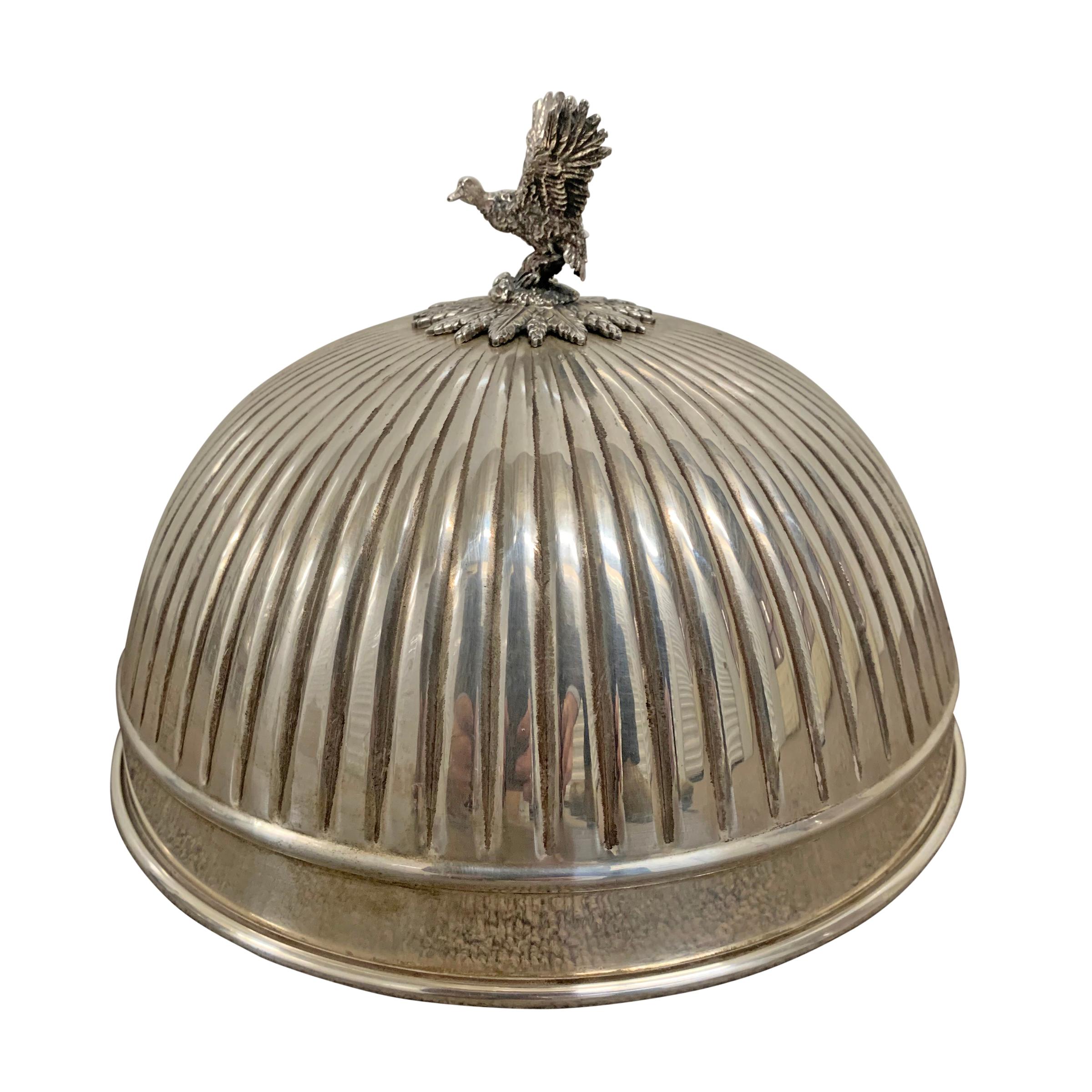 American Silver Plate Food Dome with Duck Finial