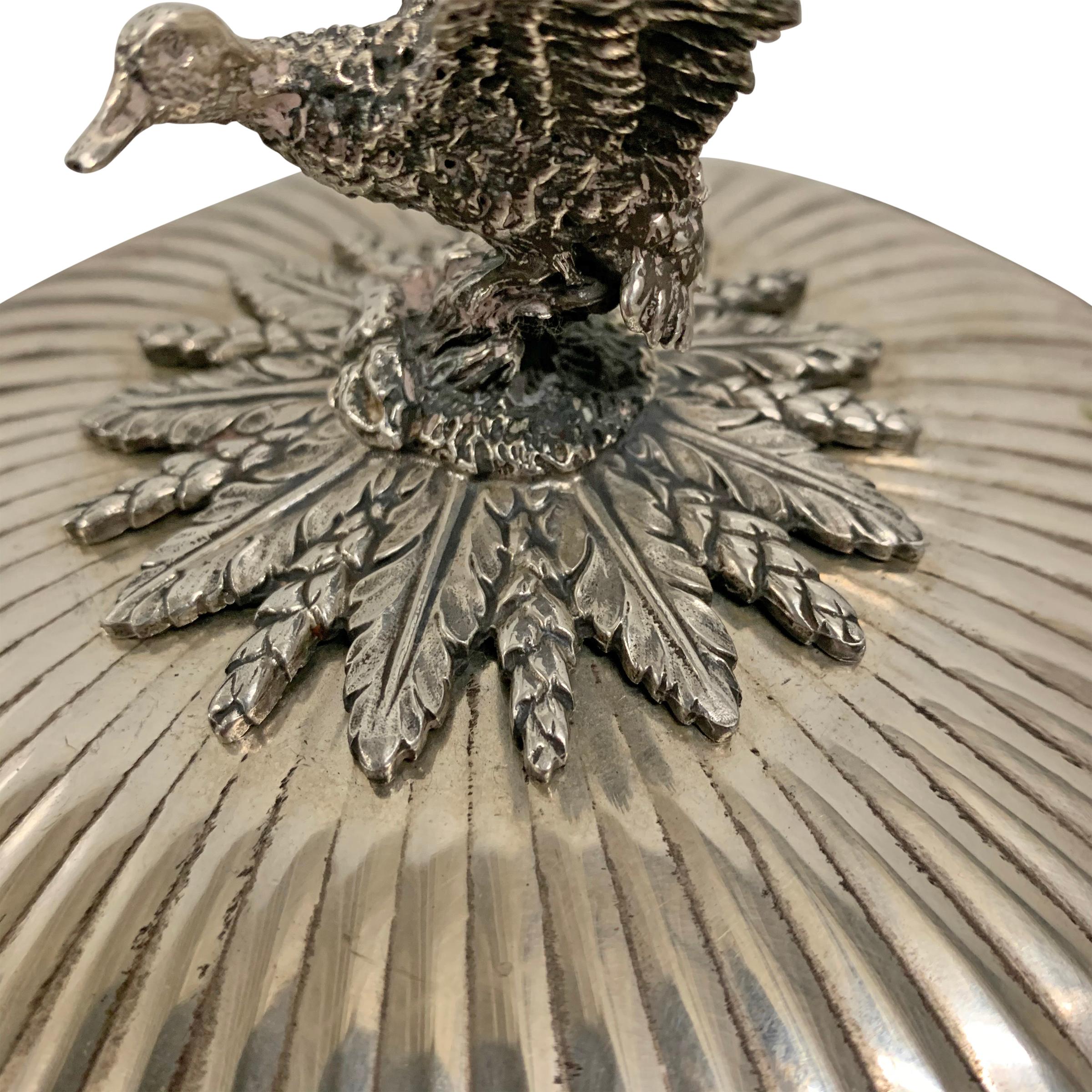 Silver Plate Food Dome with Duck Finial 2