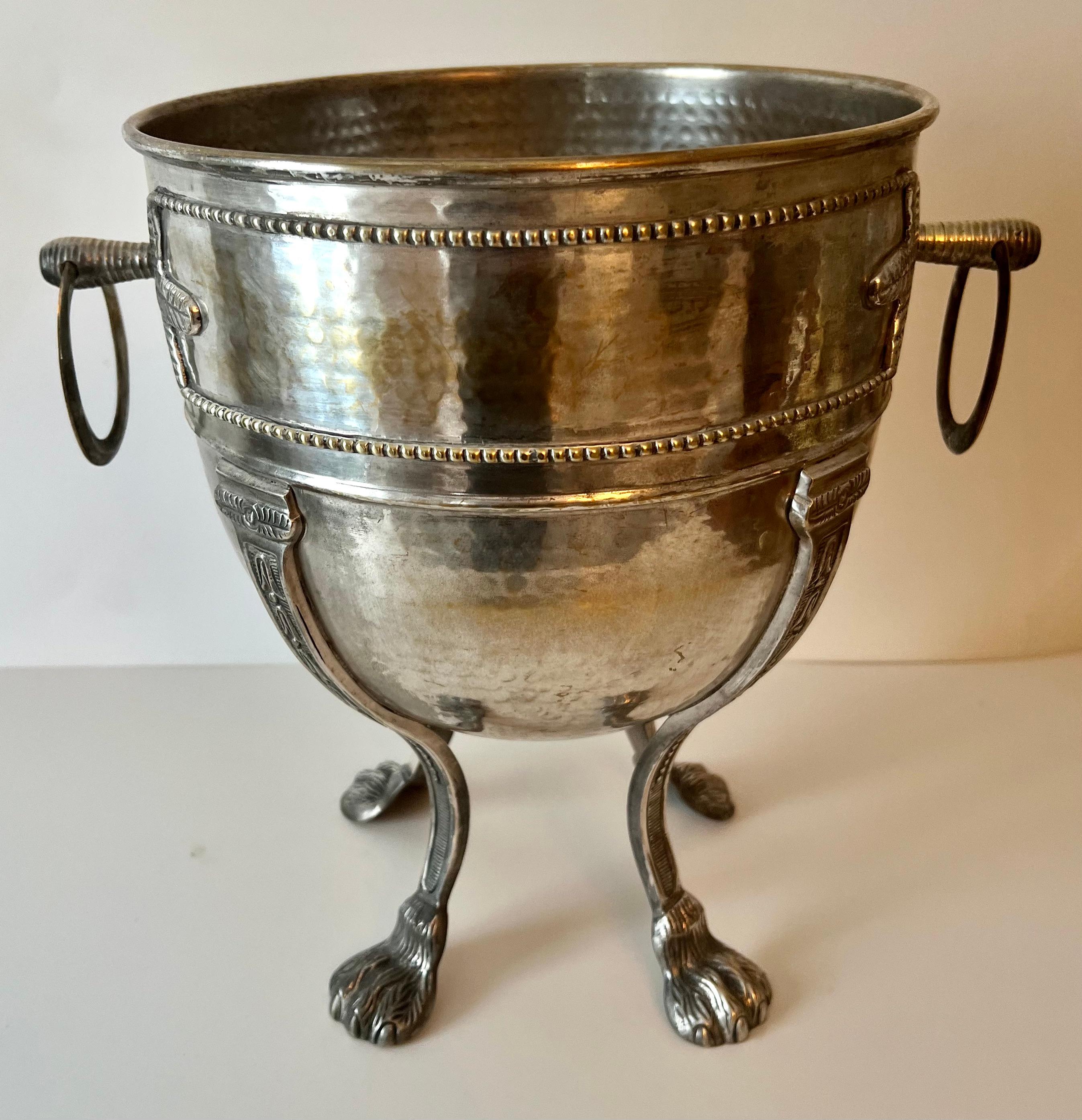 Silver Plate Footed Planter Jardiniere or Champagne Chiller For Sale 6