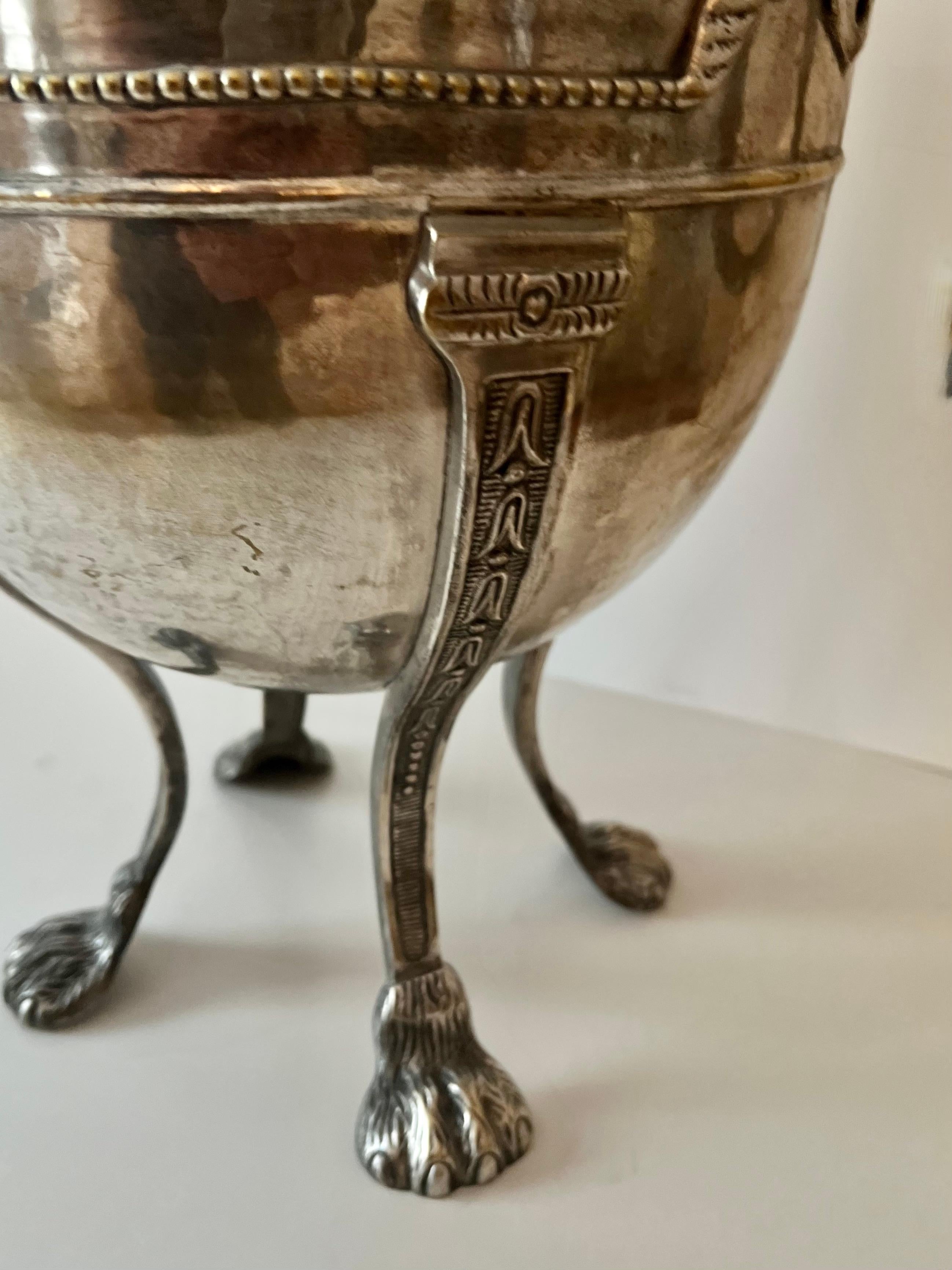 Silver Plate Footed Planter Jardiniere or Champagne Chiller For Sale 3