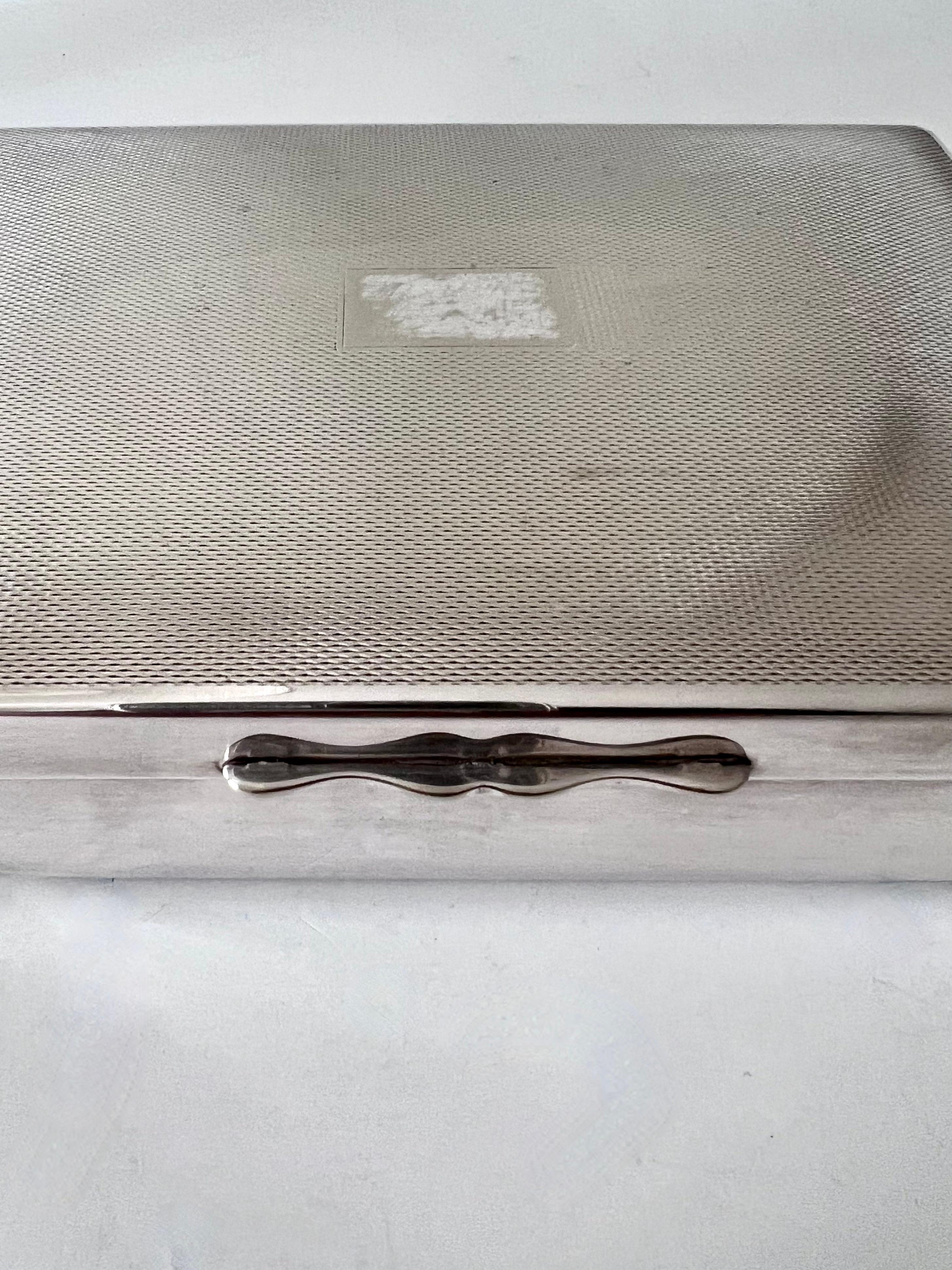 20th Century Silver Plate French Box with Wood Interior For Sale
