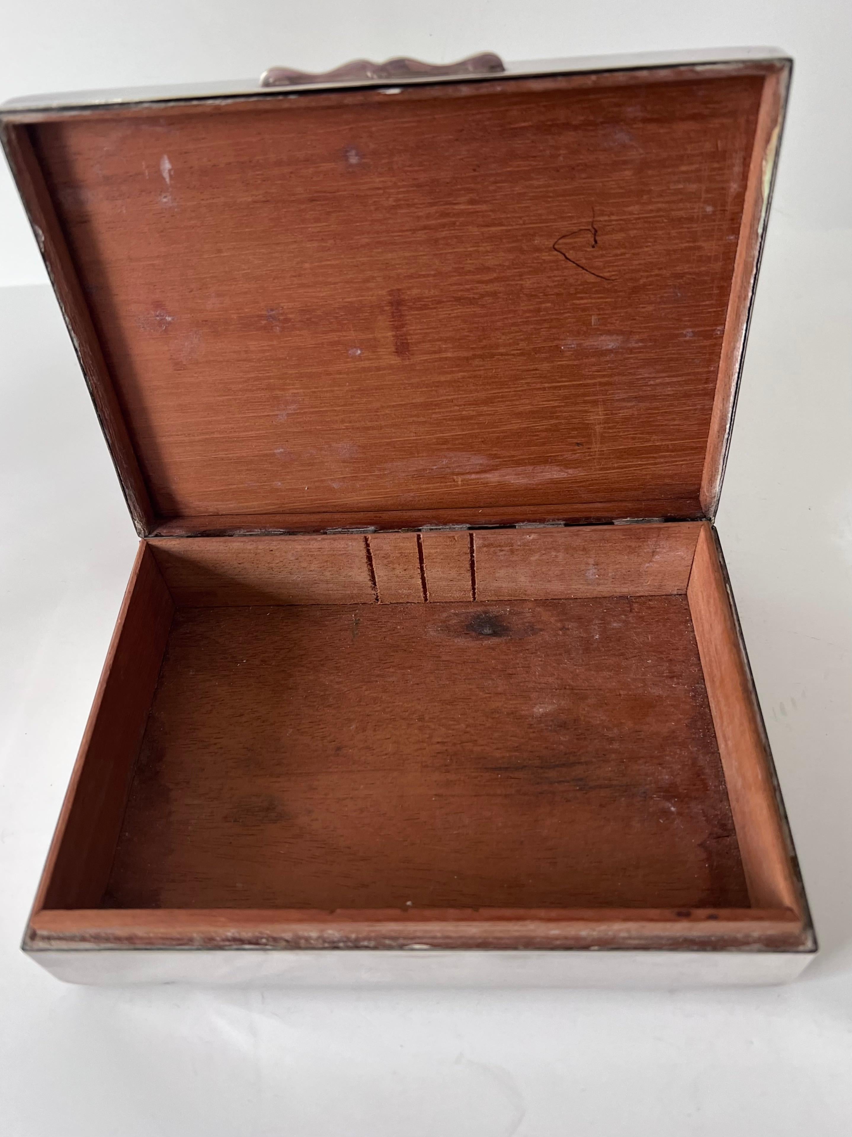 Silver Plate French Box with Wood Interior For Sale 1